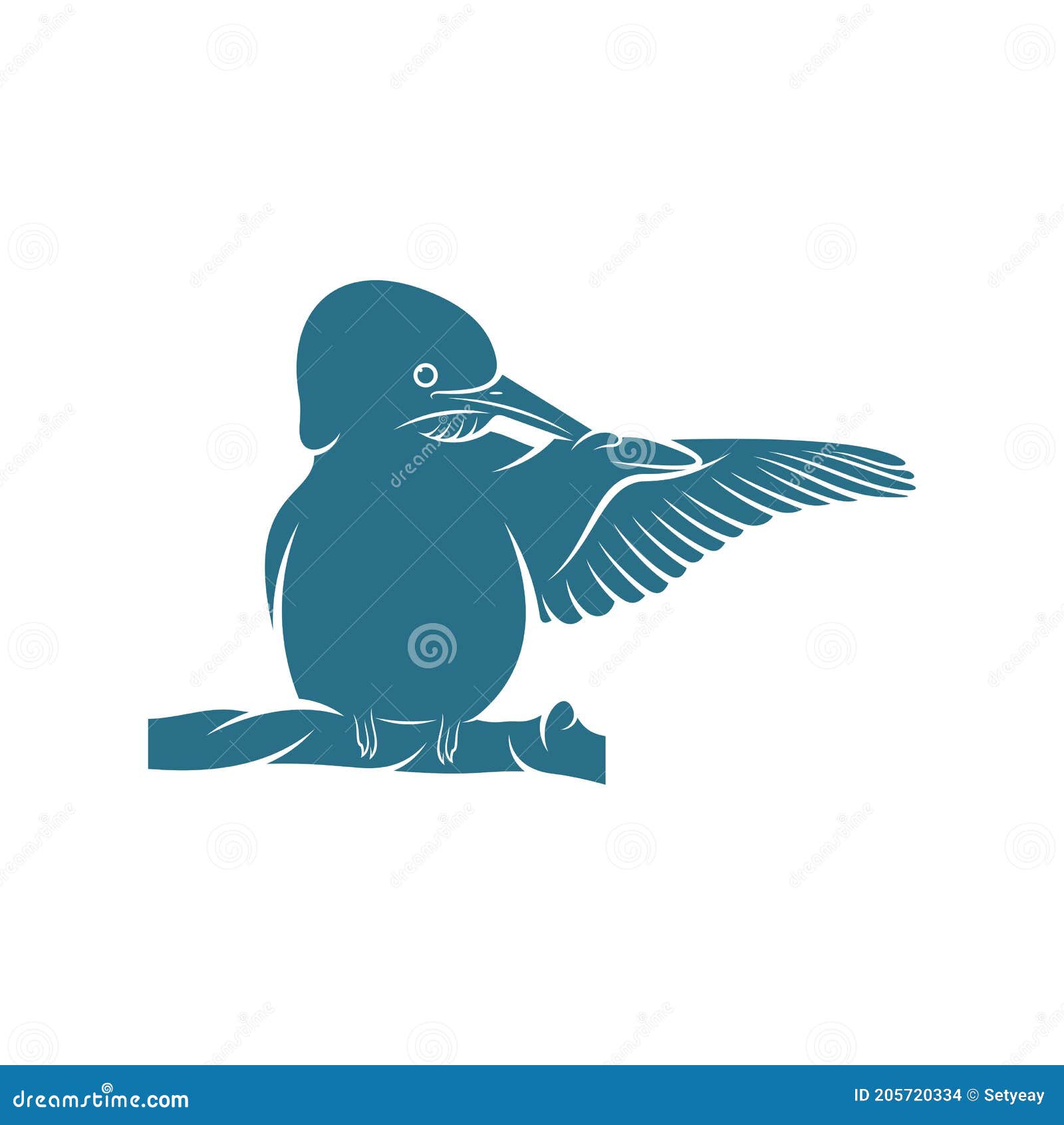 Kingfisher Bird Design Vector Illustration, Creative Kingfisher Bird