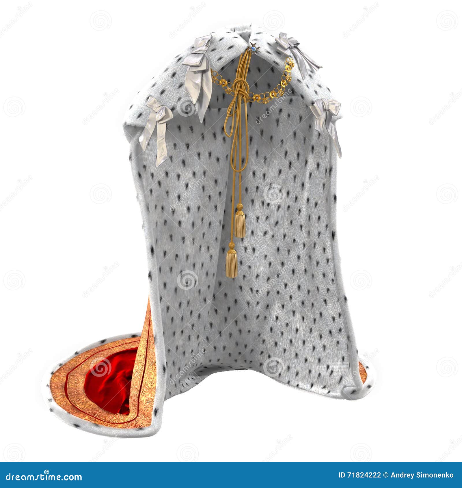 Kings Robe Isolated on White 3D Illustration Stock Illustration