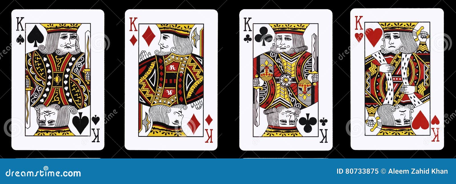 4 kings in a row - playing cards