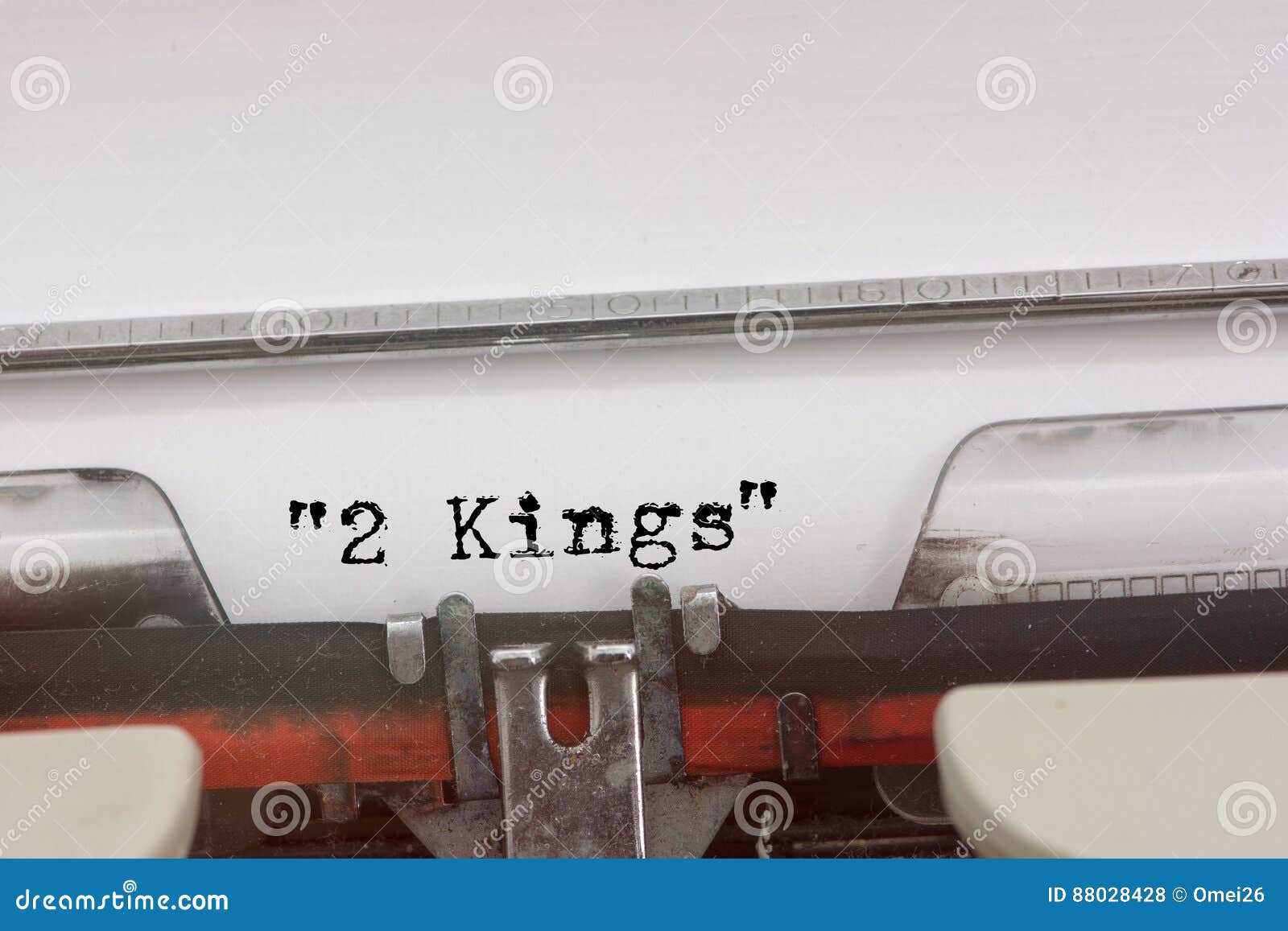 2 Kings Word Typed on a Vintage Typewriter Stock Photo Image of