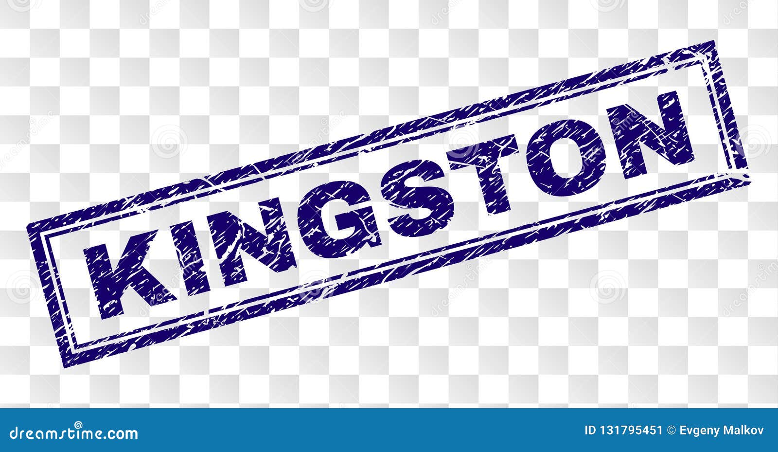 Grunge KINGSTON Rectangle Stamp Stock Vector Illustration of grainy
