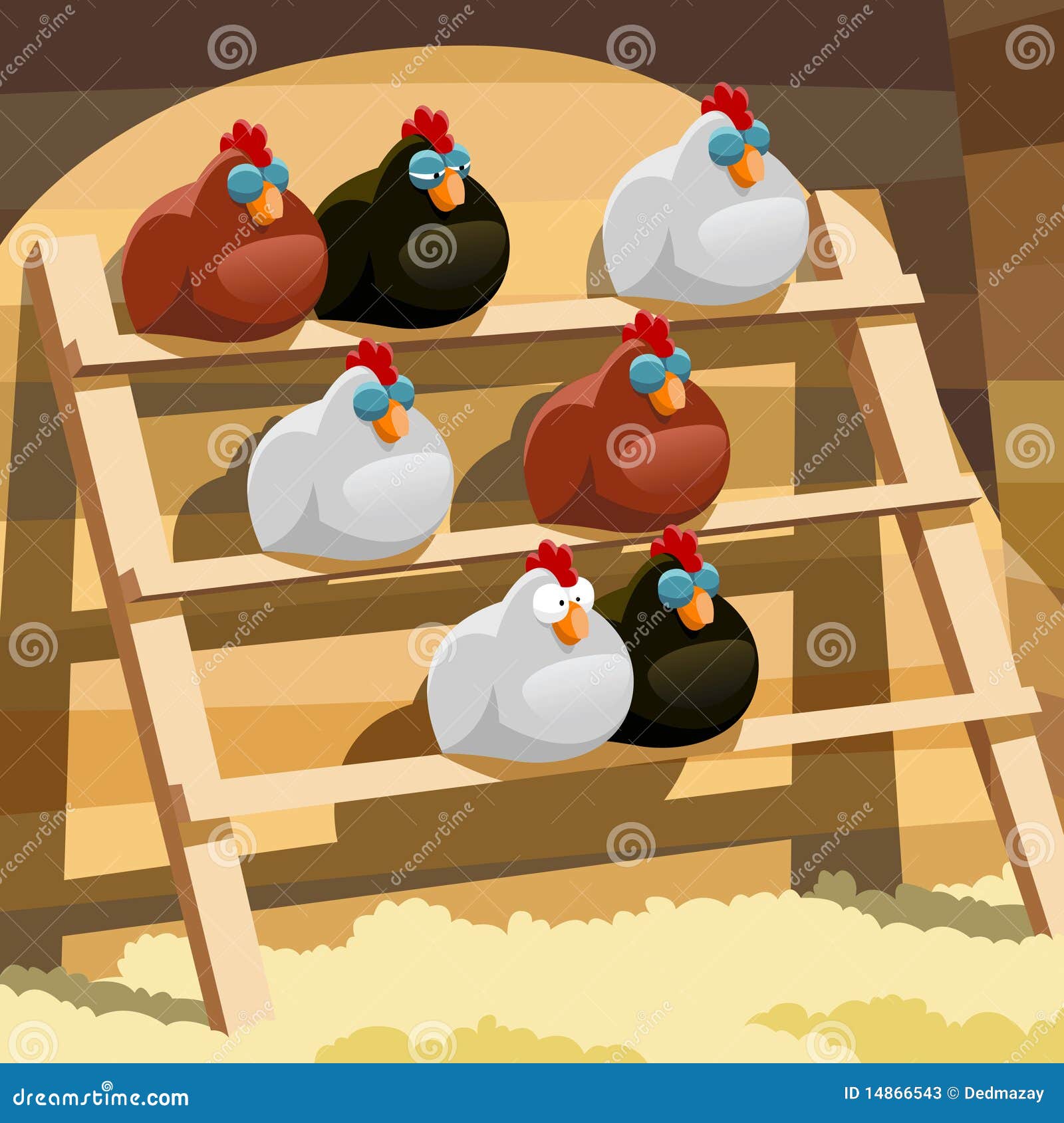 Kippenhok Vector Illustratie Illustratie Bestaande Uit Veer 14866543