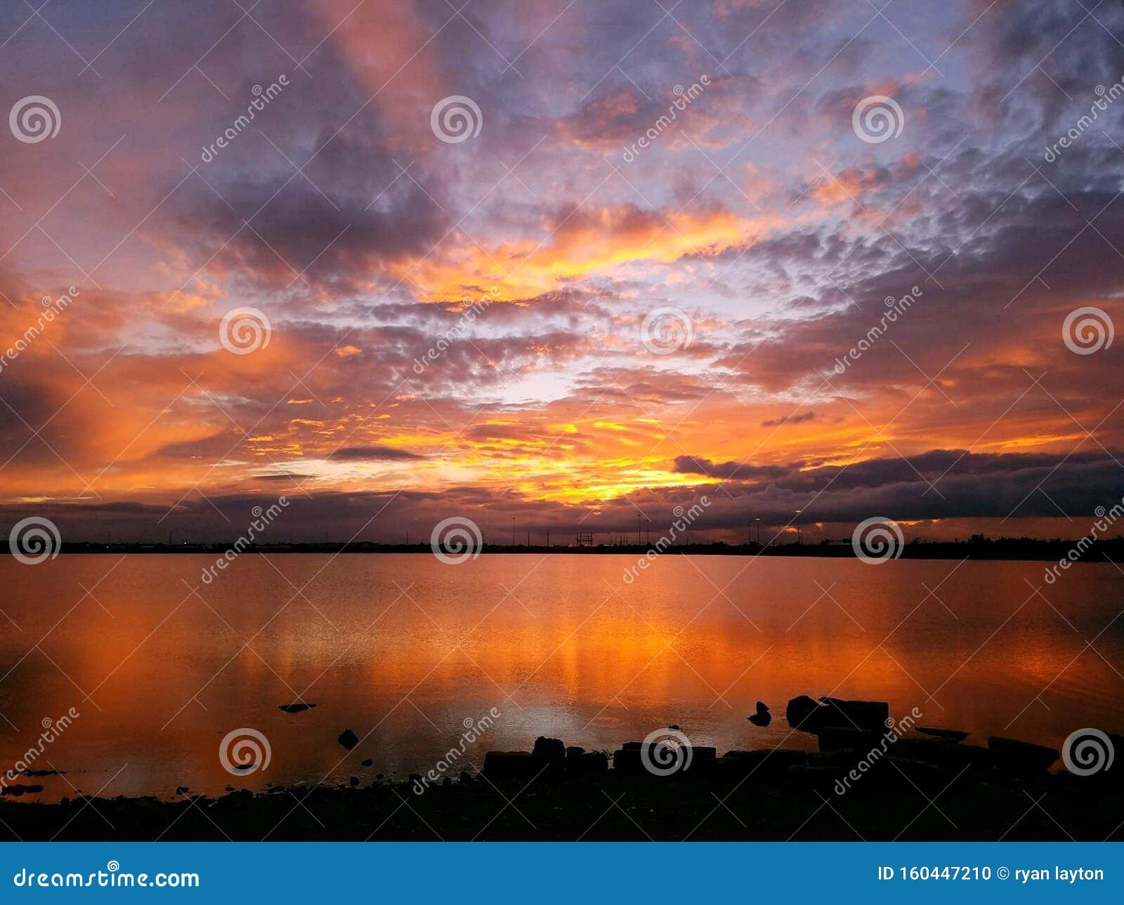 Kirby Lake Abilene Texas Beautiful Sunset Stock Photo Image of