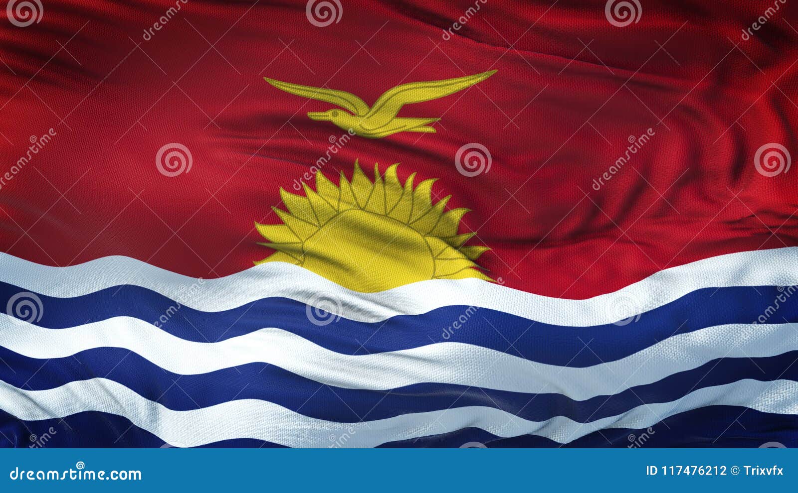 kiribati realistic waving flag background