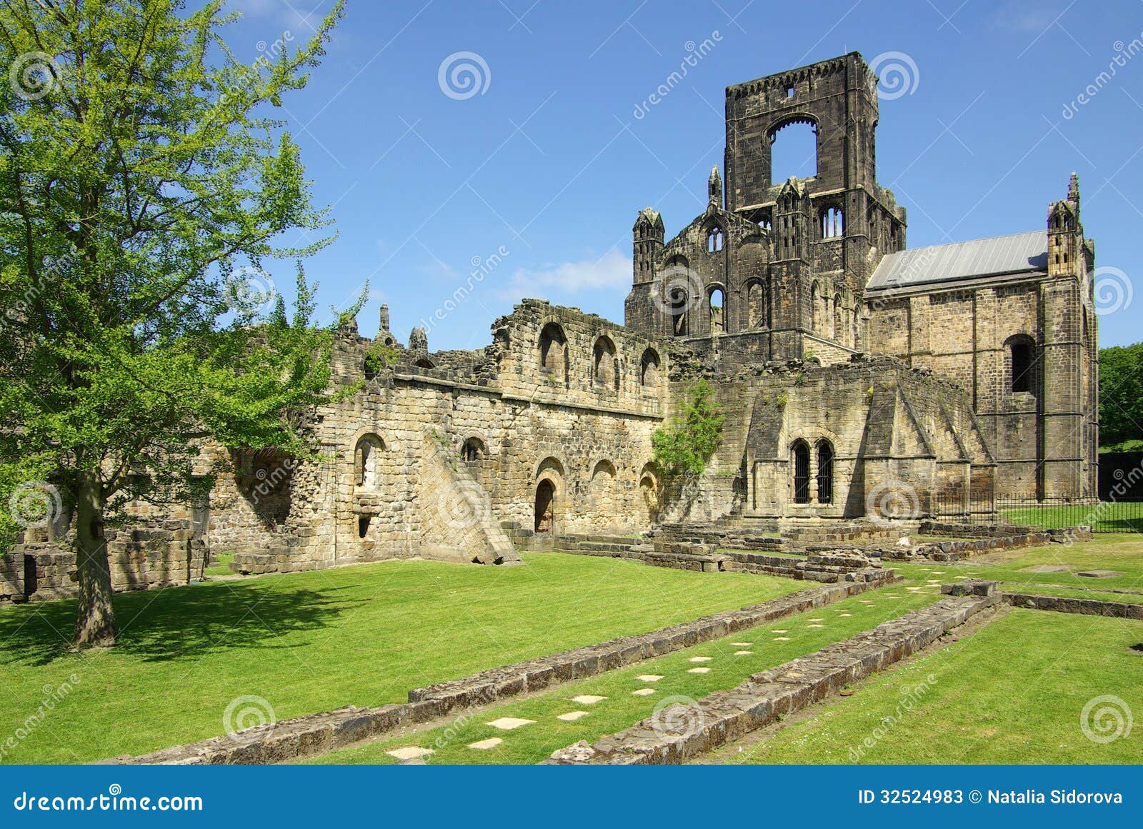 Kirkstall Abbotskloster, Leeds, UK Fotografering för Bildbyråer Bild