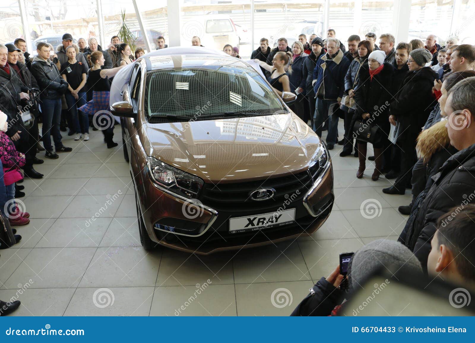 Kirov Russia December 26 2015 New Russian Car Lada Xray During Presentation 14 February