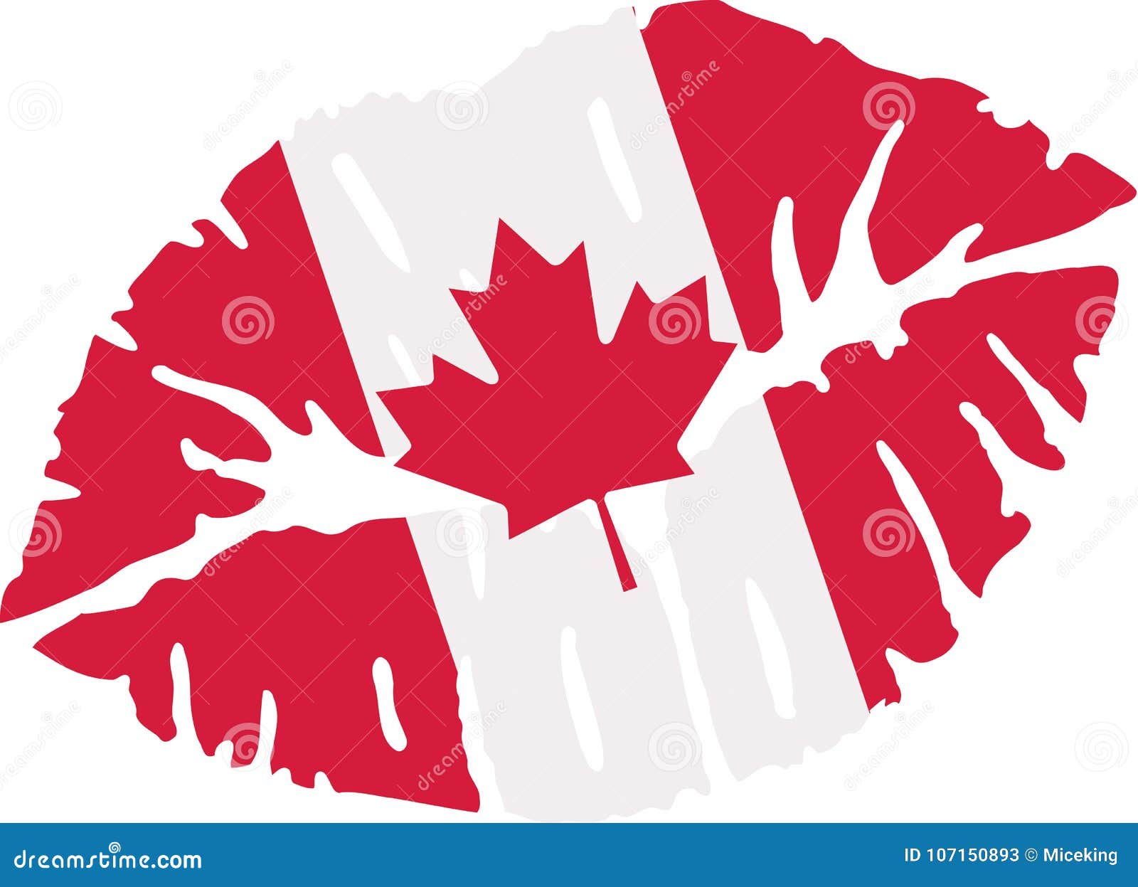 Kiss With Canadian Flag Stock Illustration Illustration Of Vector 107150893