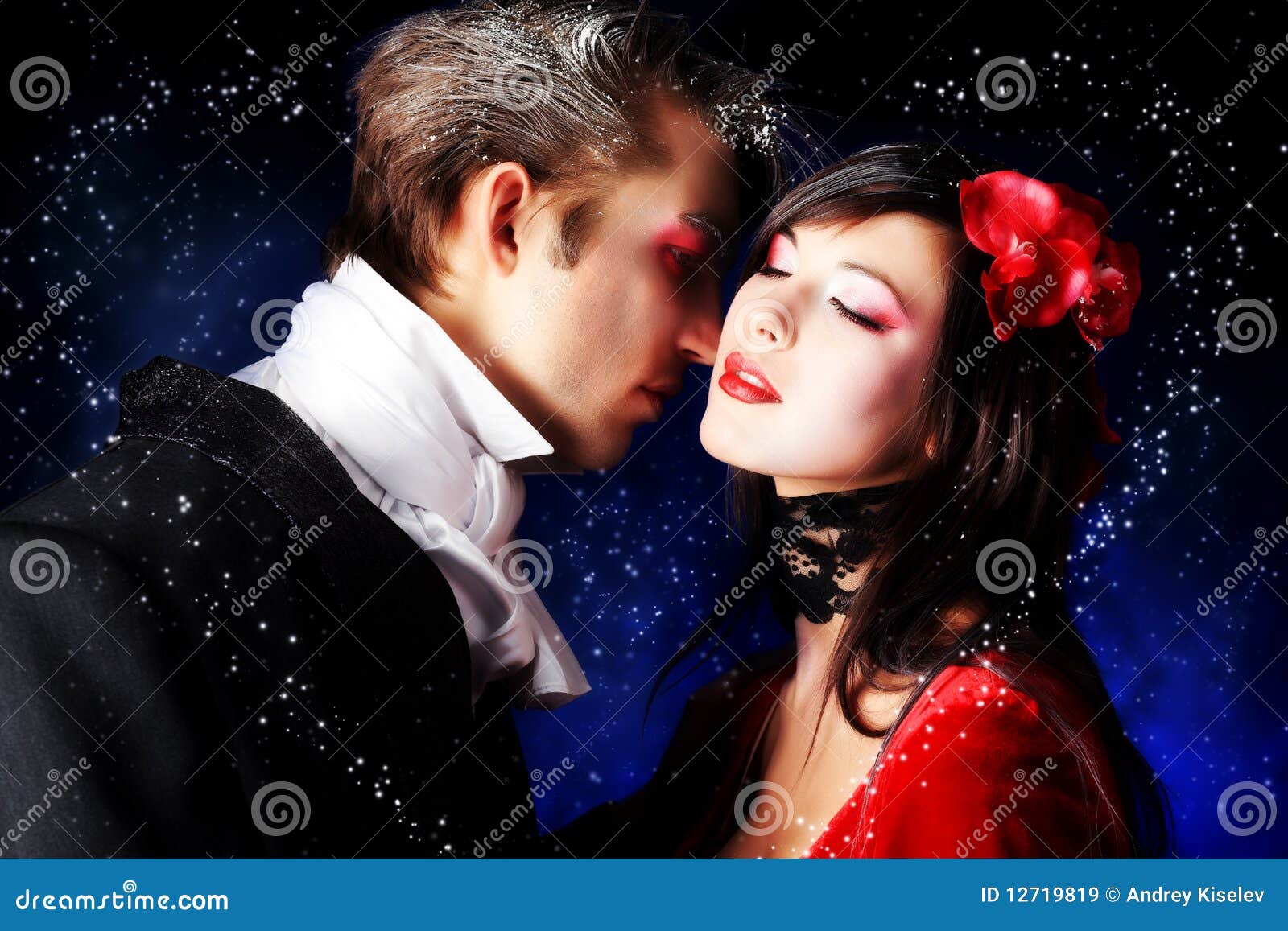 Vampires kissing