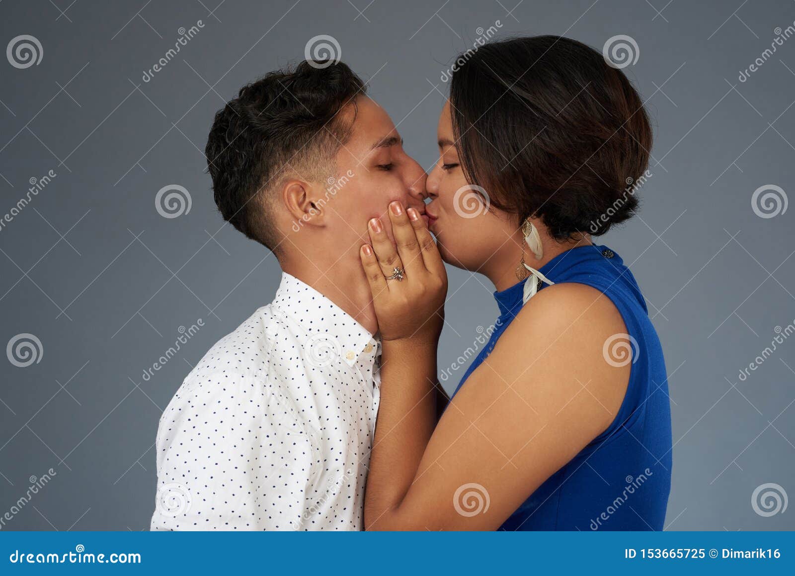 Kiss of young people stock image. Image of kissing, happiness - 153665725
