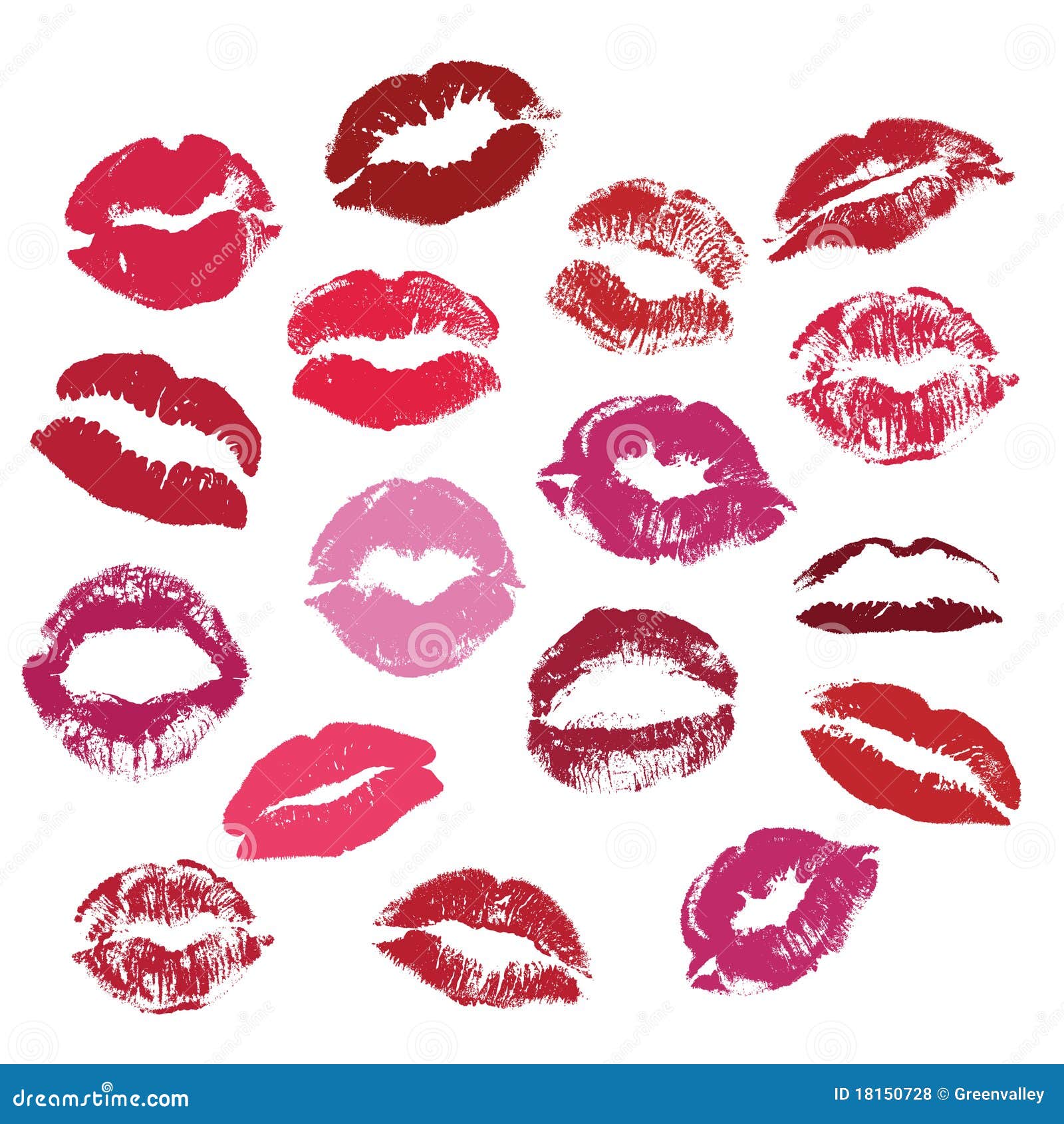 Kisses stock vector. Illustration of lipstick, icon, element - 18150728