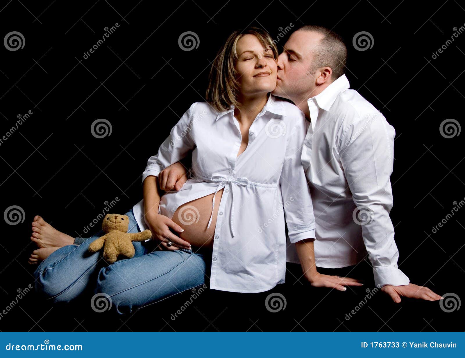 Kissing stock image. Image of pregnant, infant, happy 1763733
