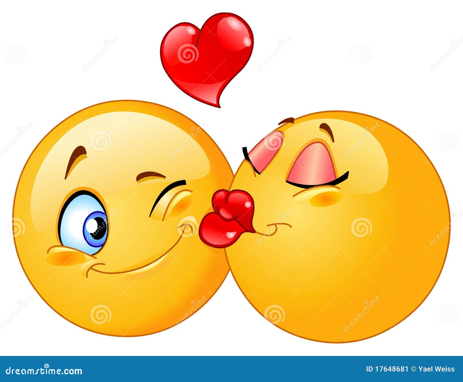 Kissing Emoticons Stock Vector Image Of Heart Cartoon 17648681