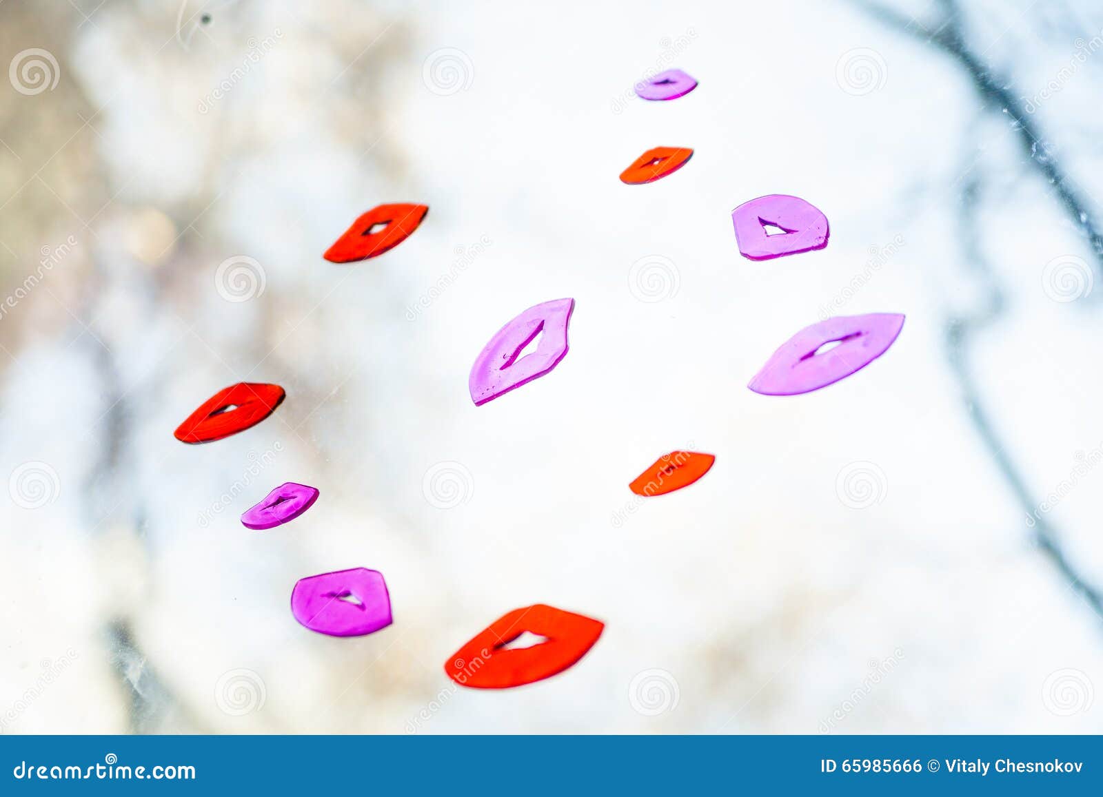 Kissing on the glass stock photo. Image of colored, colors - 65985666