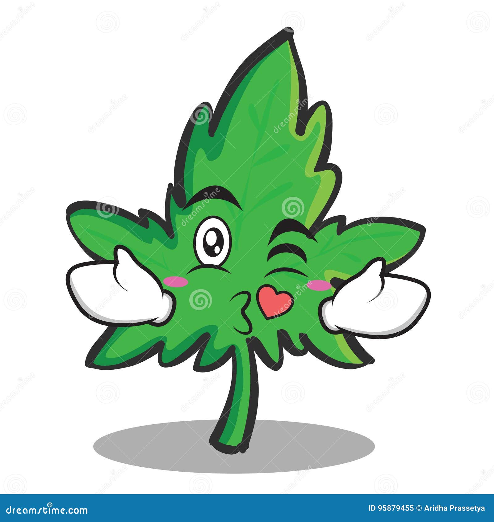 Kissing Marijuana Character Cartoon Stock Vector - Illustration of ...