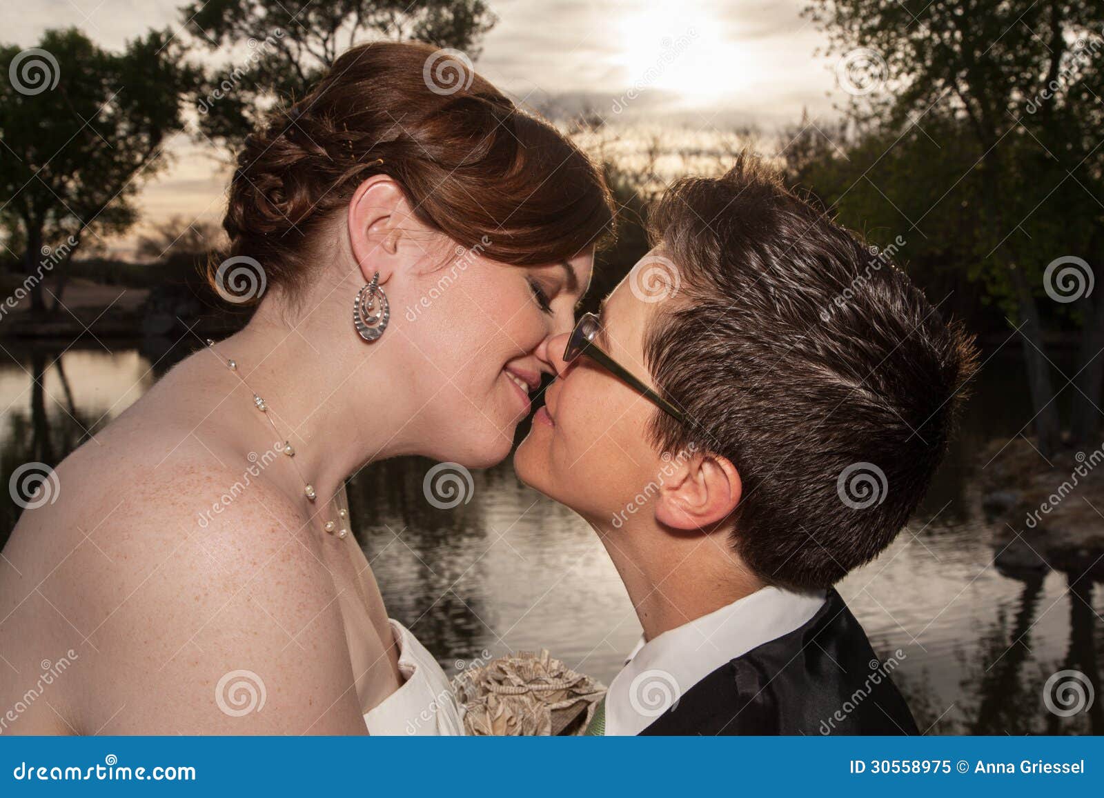 Kissing Married Gay Couple stock image. Image of lesbian - 30558975