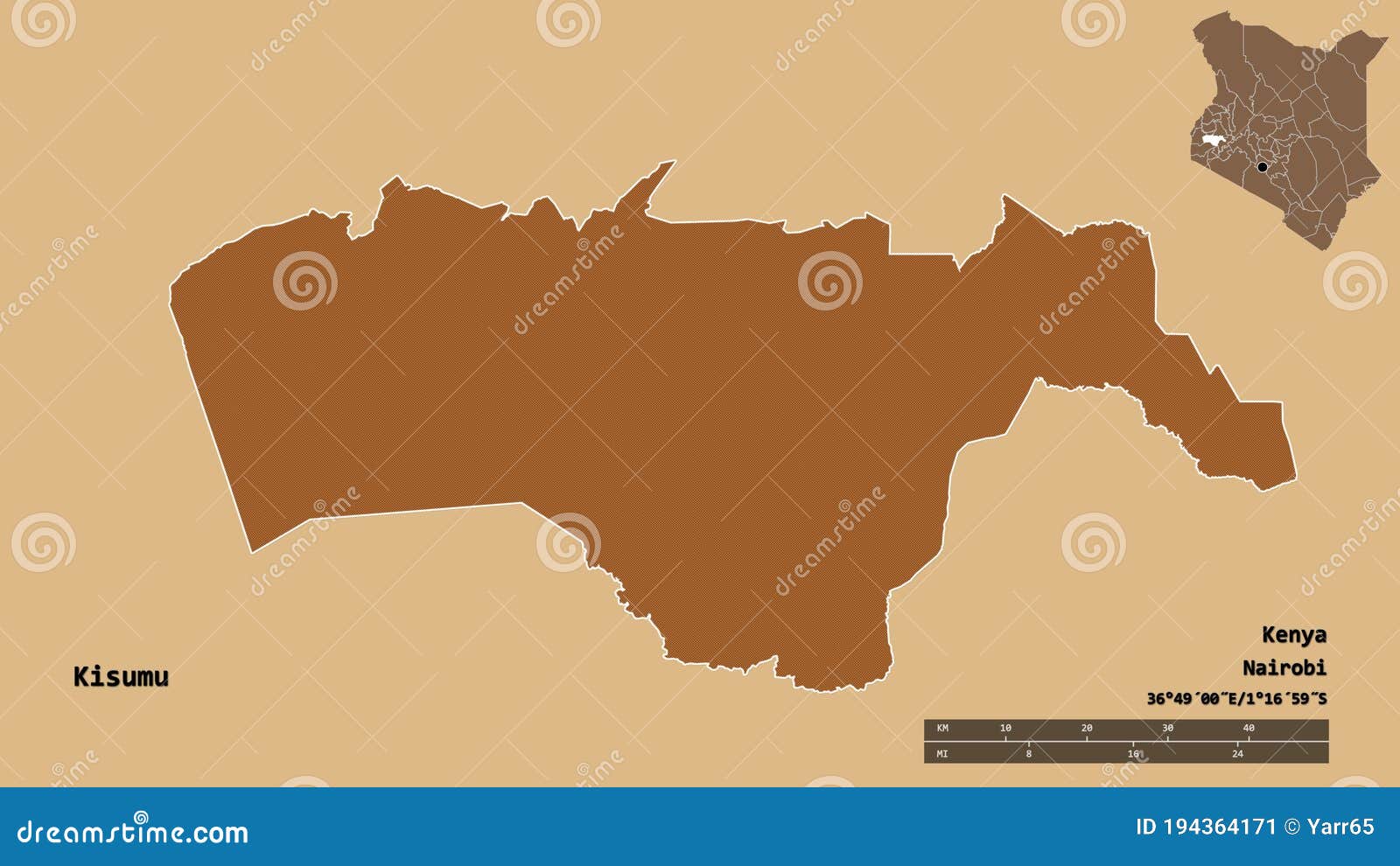 Kisumu, County of Kenya, Zoomed. Pattern Stock Illustration