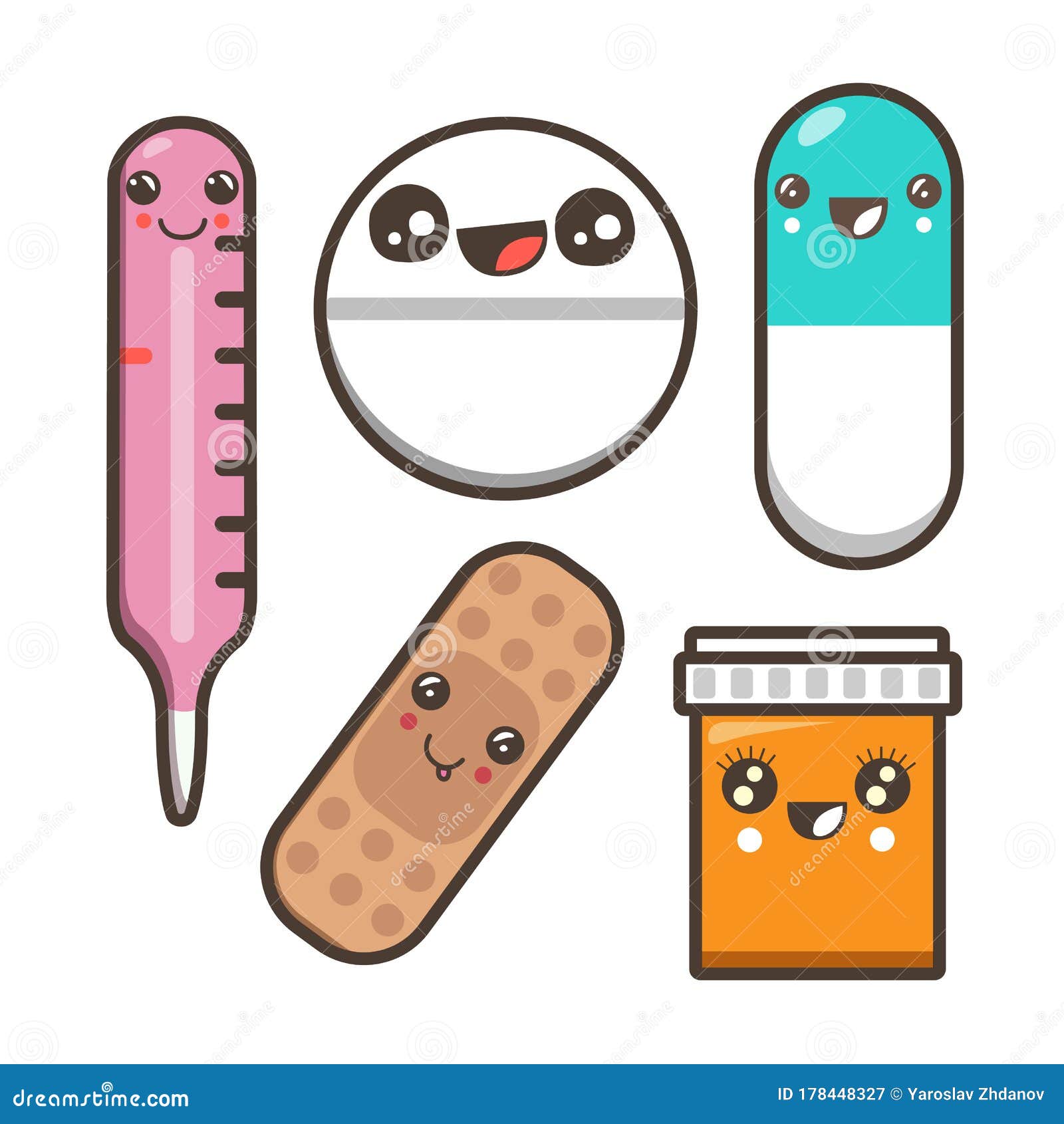 Página Para Colorir Para Crianças Conjunto Desenho Animado Médico Kawaii  imagem vetorial de kristina0702© 357181626