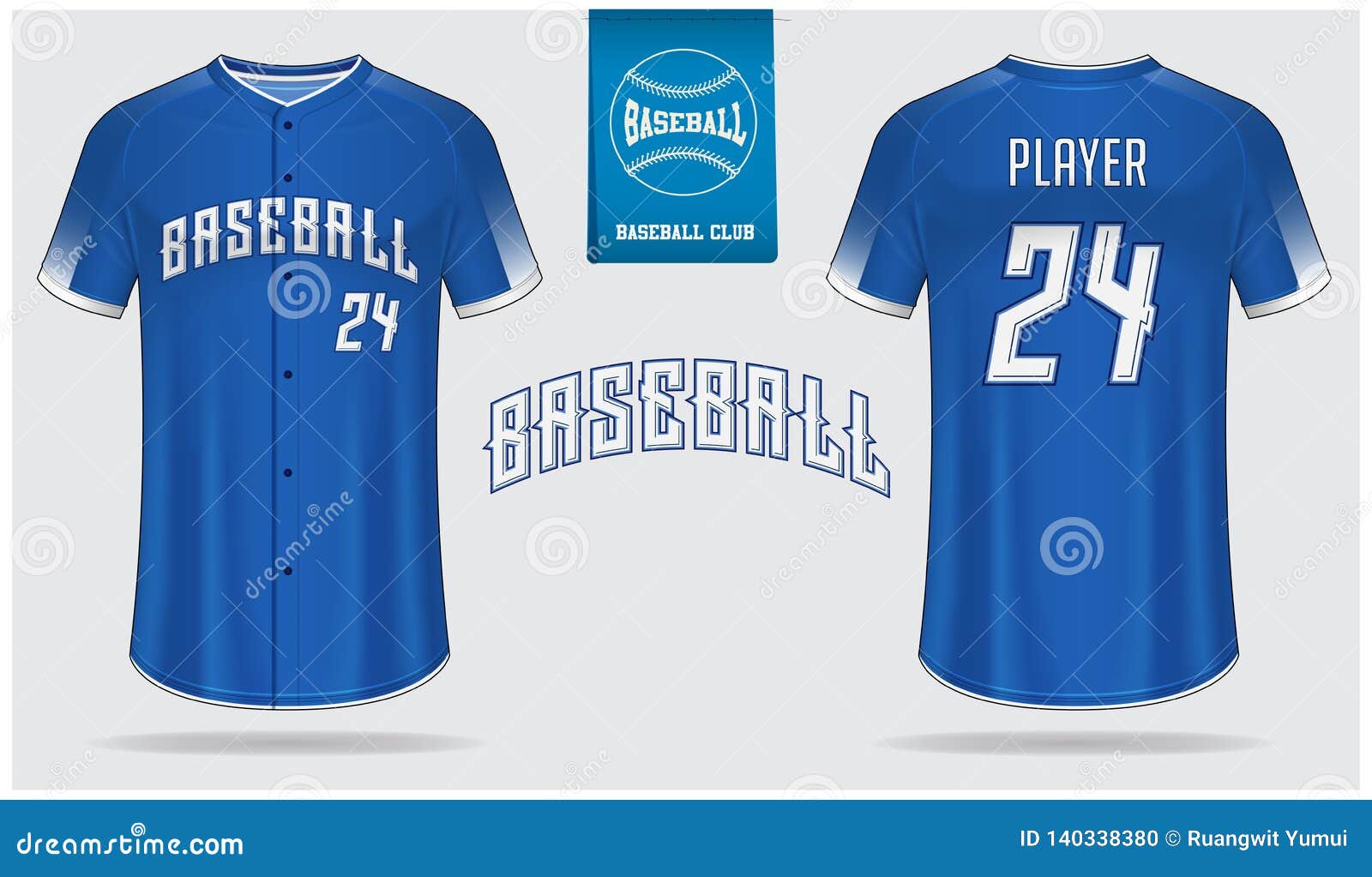 Specification Baseball Jersey T Shirt Mockup Stock Vector (Royalty