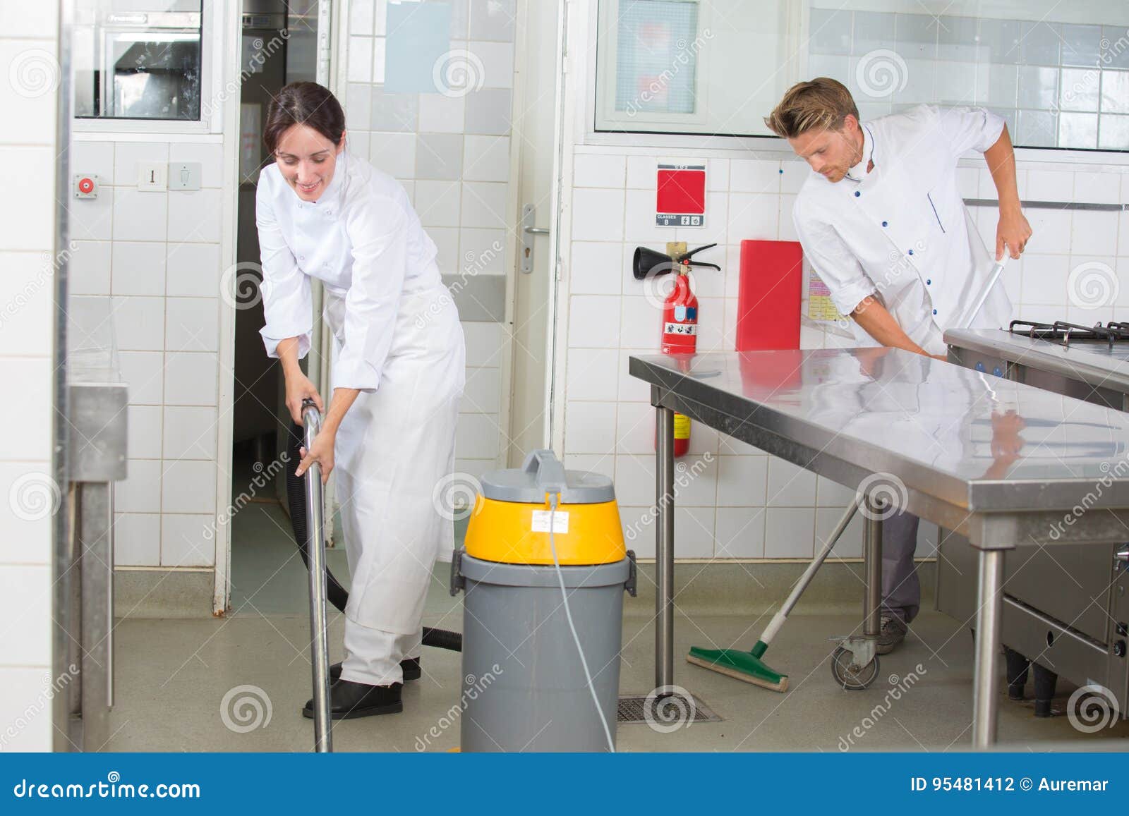 Kitchen Aids Cleaning Restaurant Kitchen Stock Photo Image of work