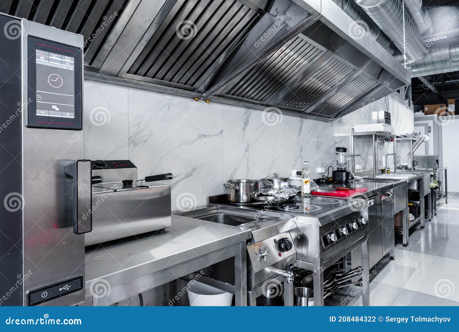 Kitchen Appliances in Professional Kitchen in a Restaurant Stock Photo