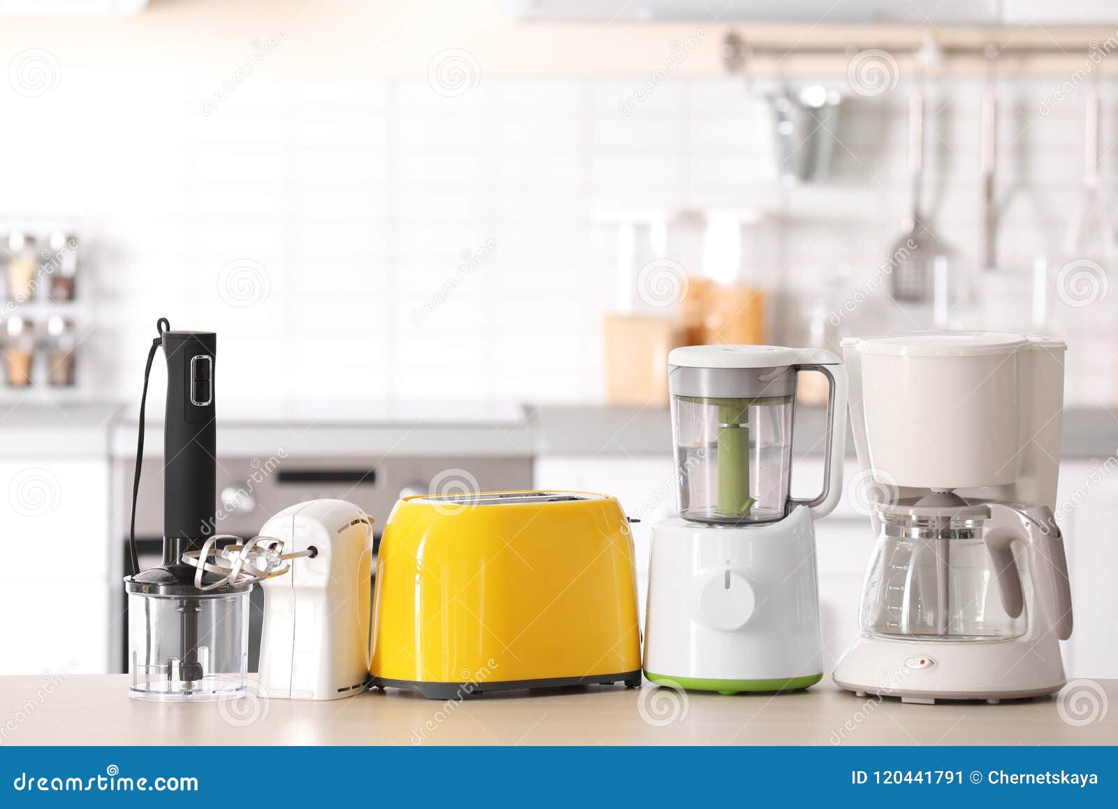 Kitchen Appliances on Table Stock Image Image of electric, cook