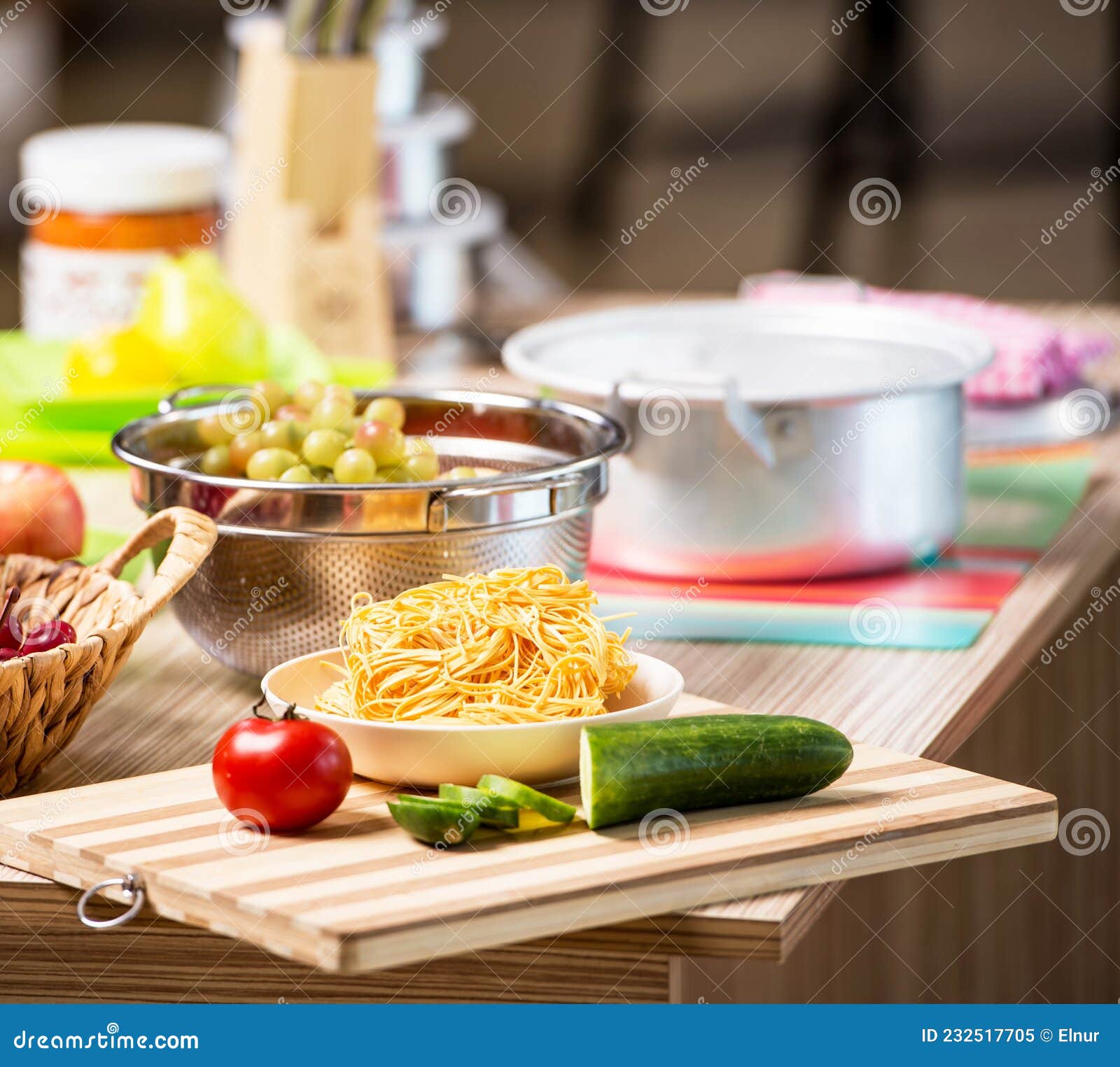 Kitchen Arrangement with Many Utensils Stock Image Image of cooking