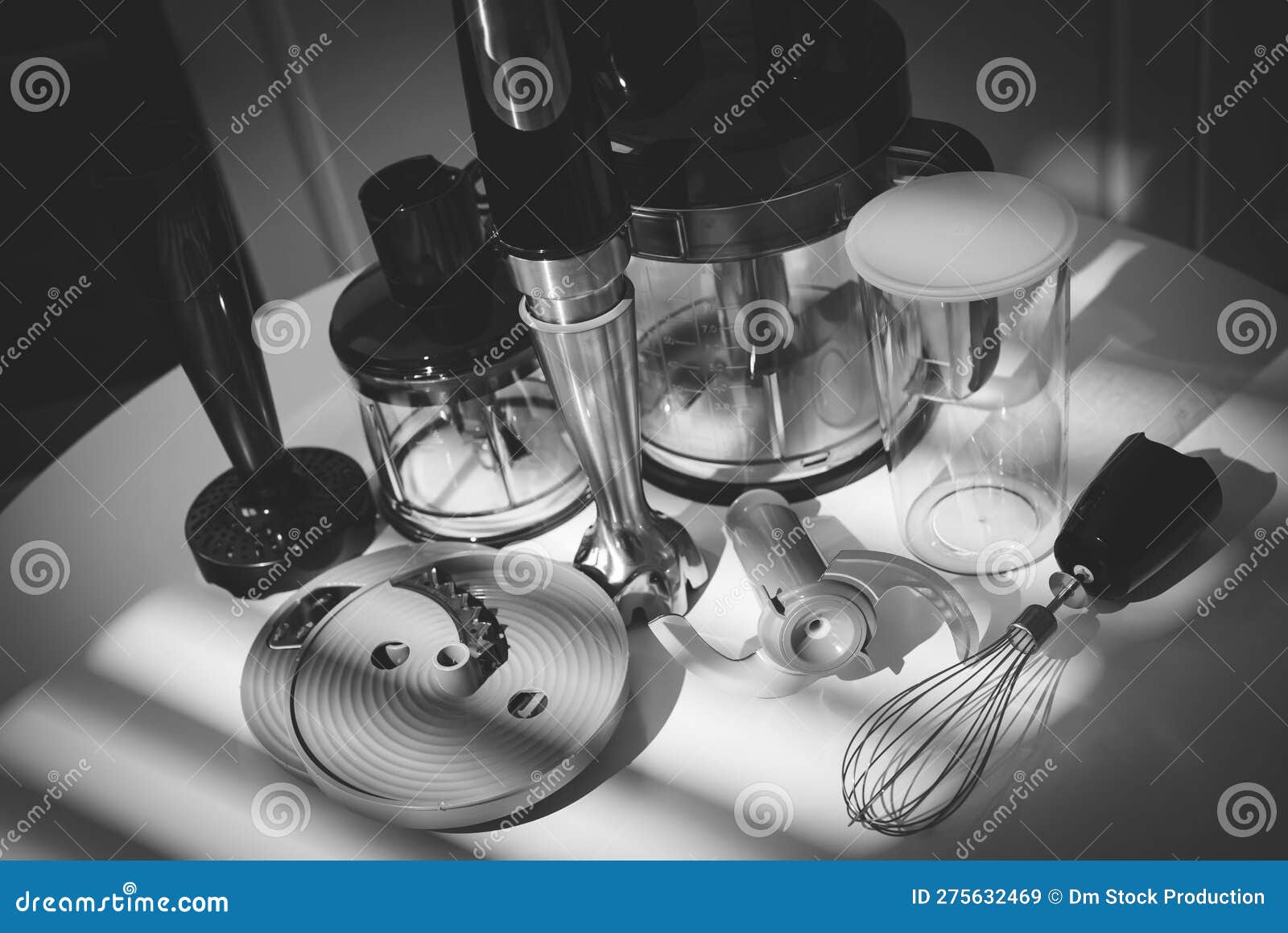 Kitchen Blender with Attachments Stock Image Image of table