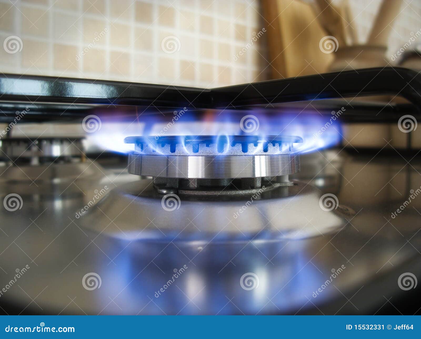 Kitchen Blue Flame on a Burner Stock Image Image of warm, kitchen