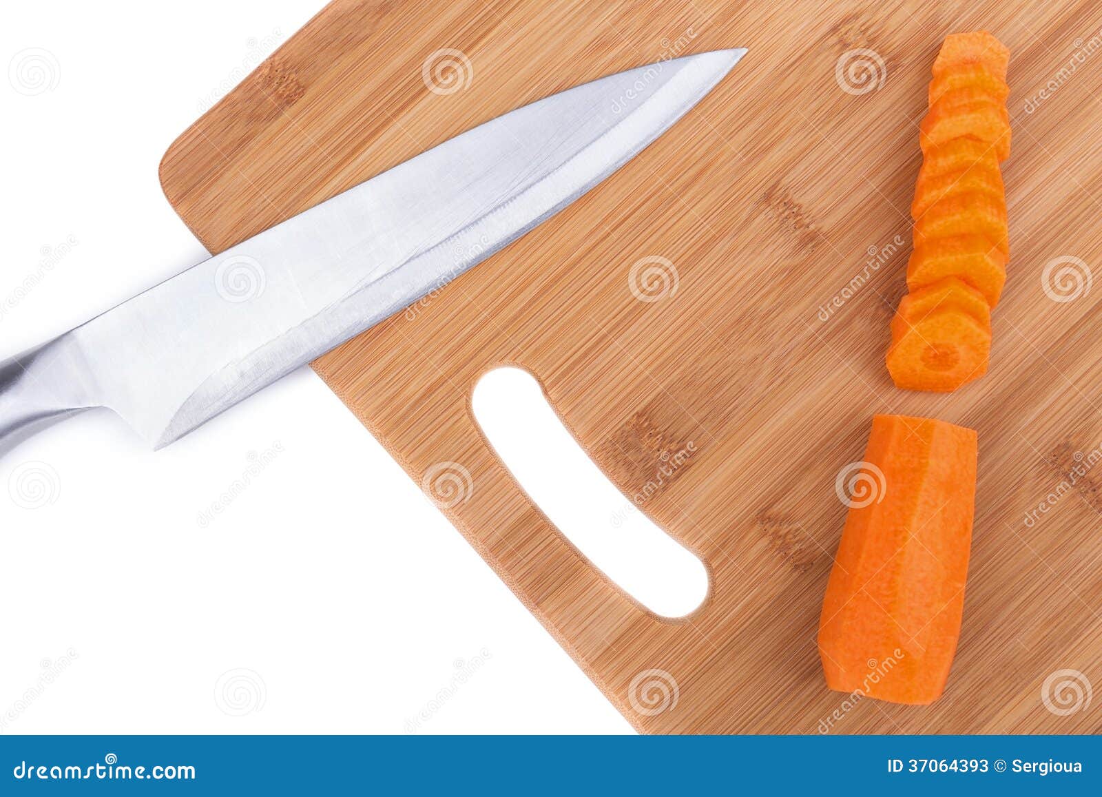 Kitchen Board and Knife for Cutting Carrots. Stock Image Image of
