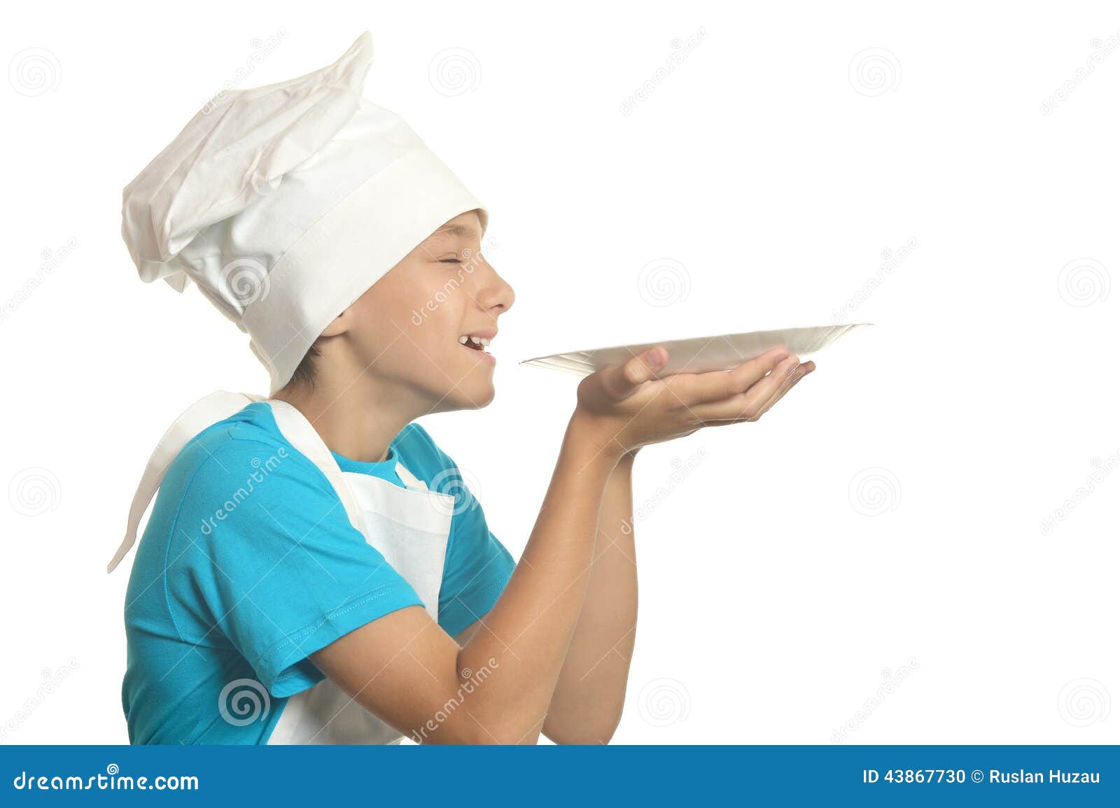 Kitchen boy with plate stock photo. Image of balance 43867730