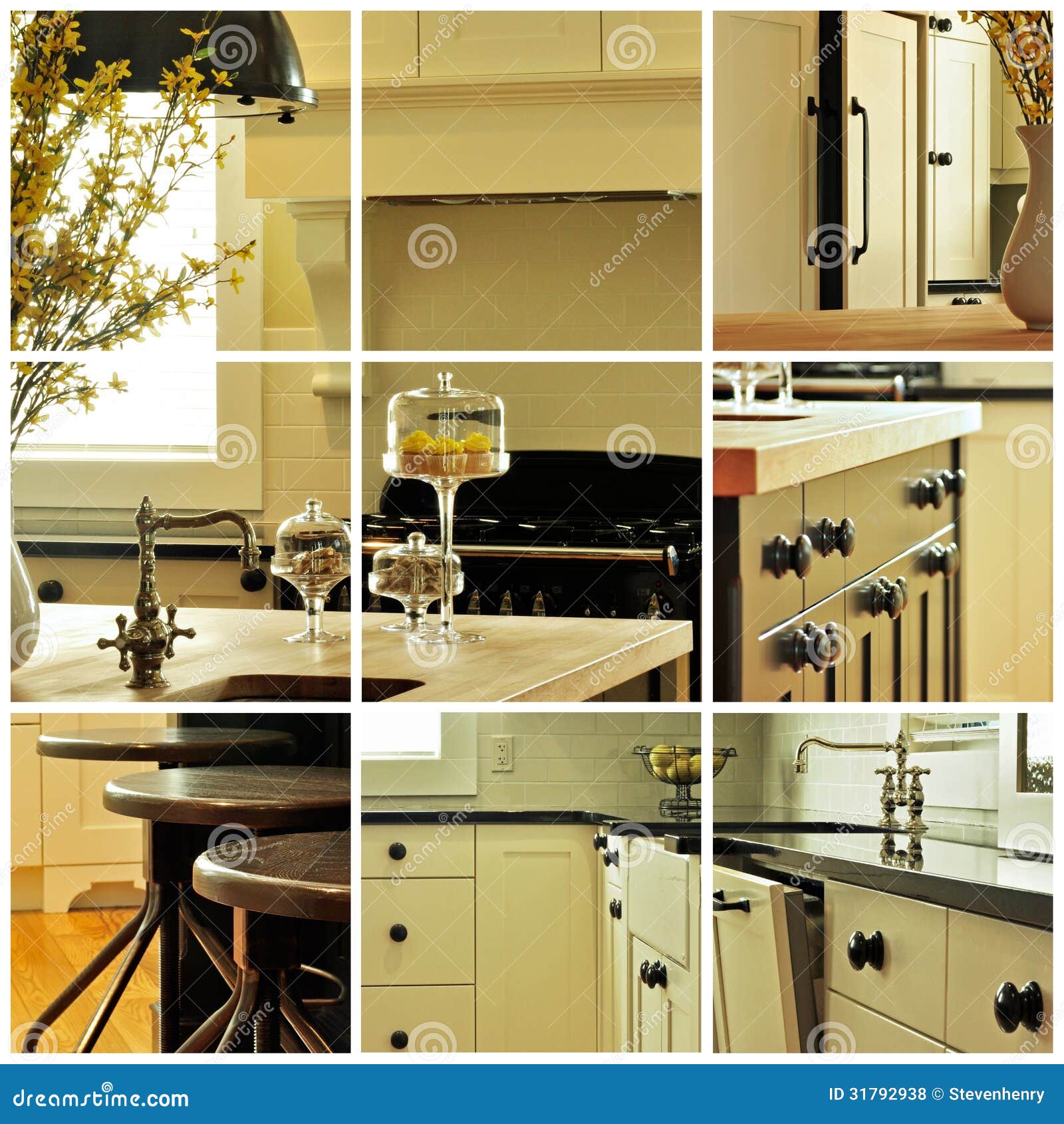 Kitchen collage stock photo. Image of closeup 31792938