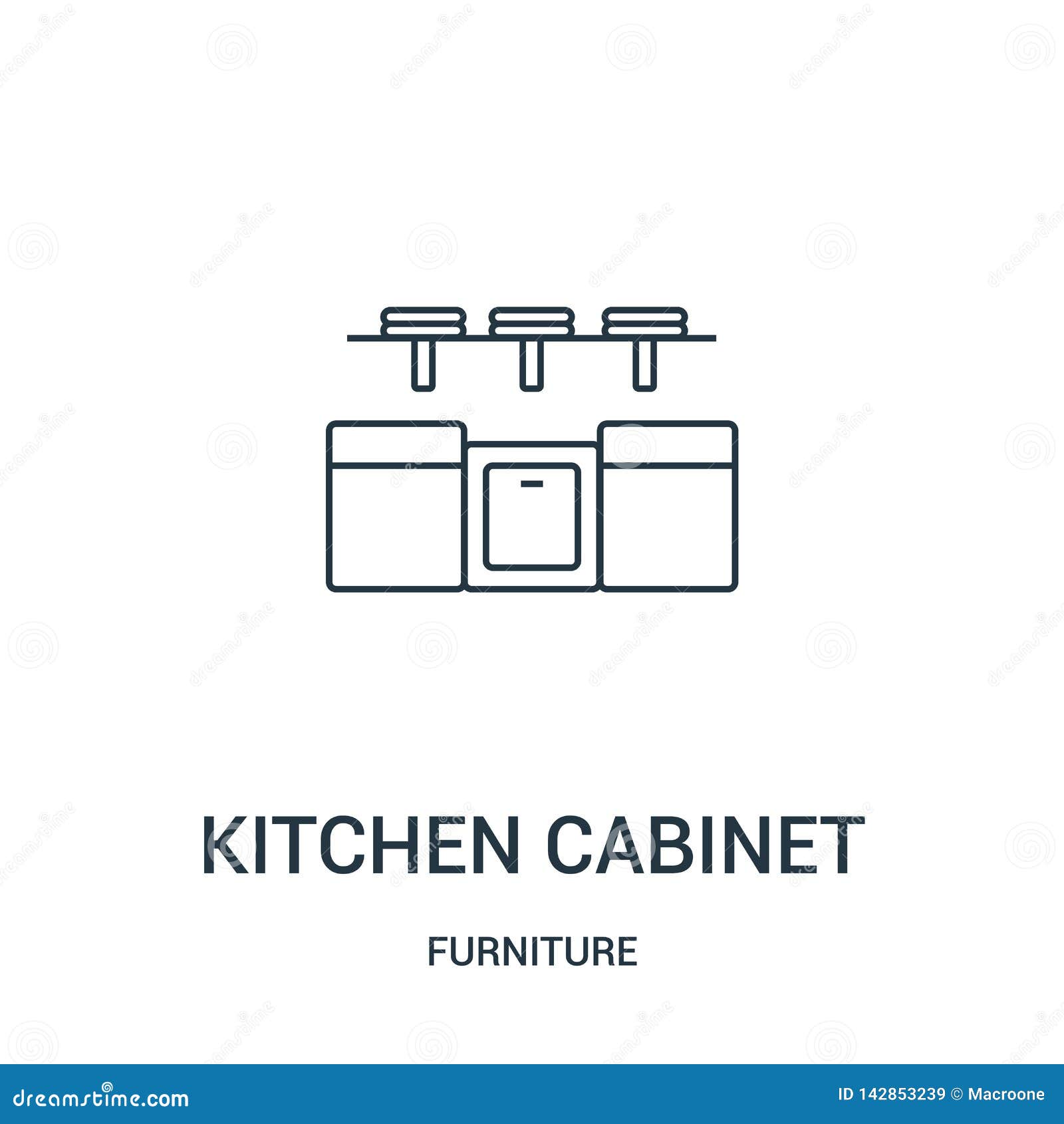 Kitchen Cabinet Icon Vector from Furniture Collection. Thin Line