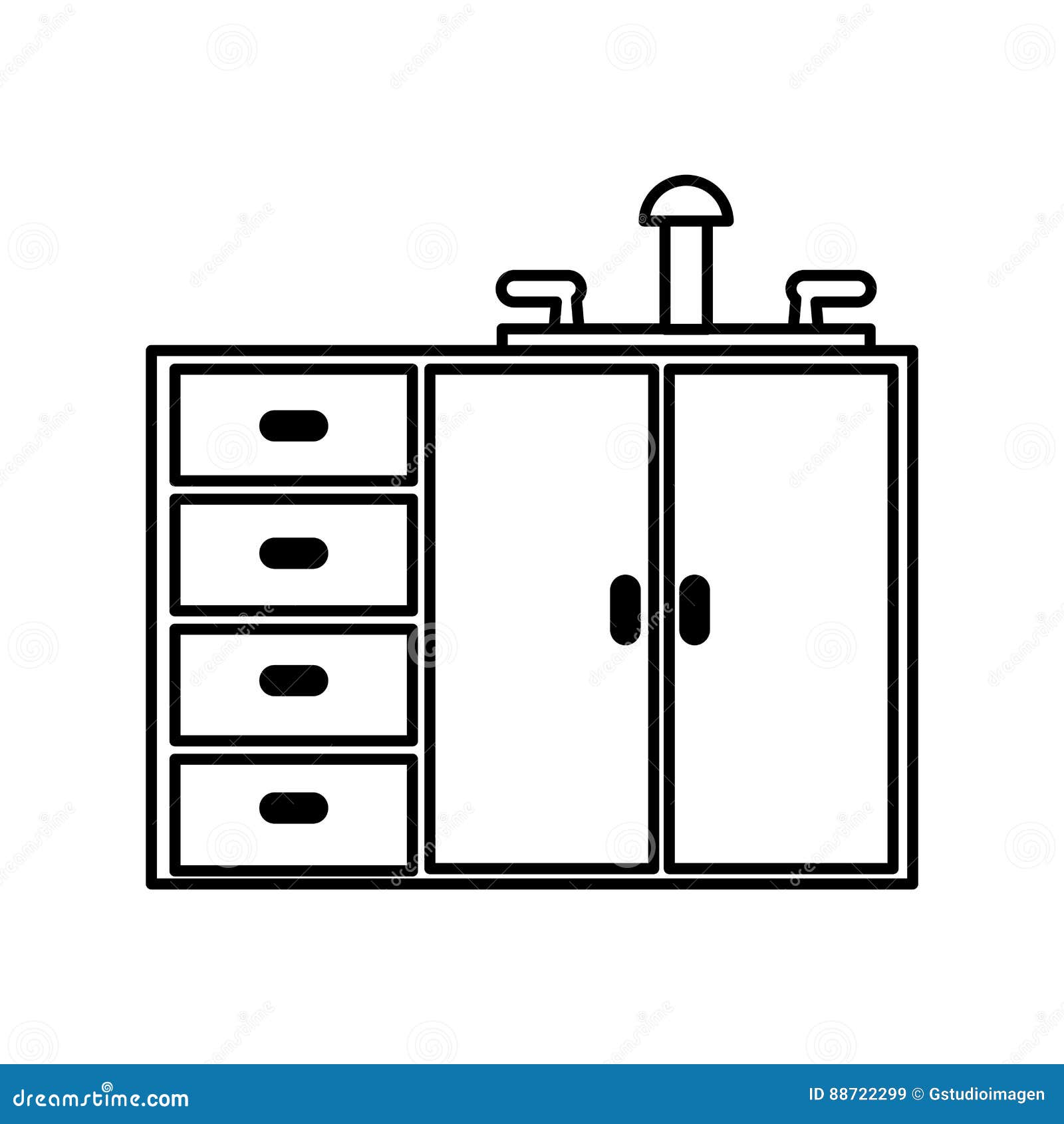 Kitchen Isolated Icon Stock Vector Illustration of cooker