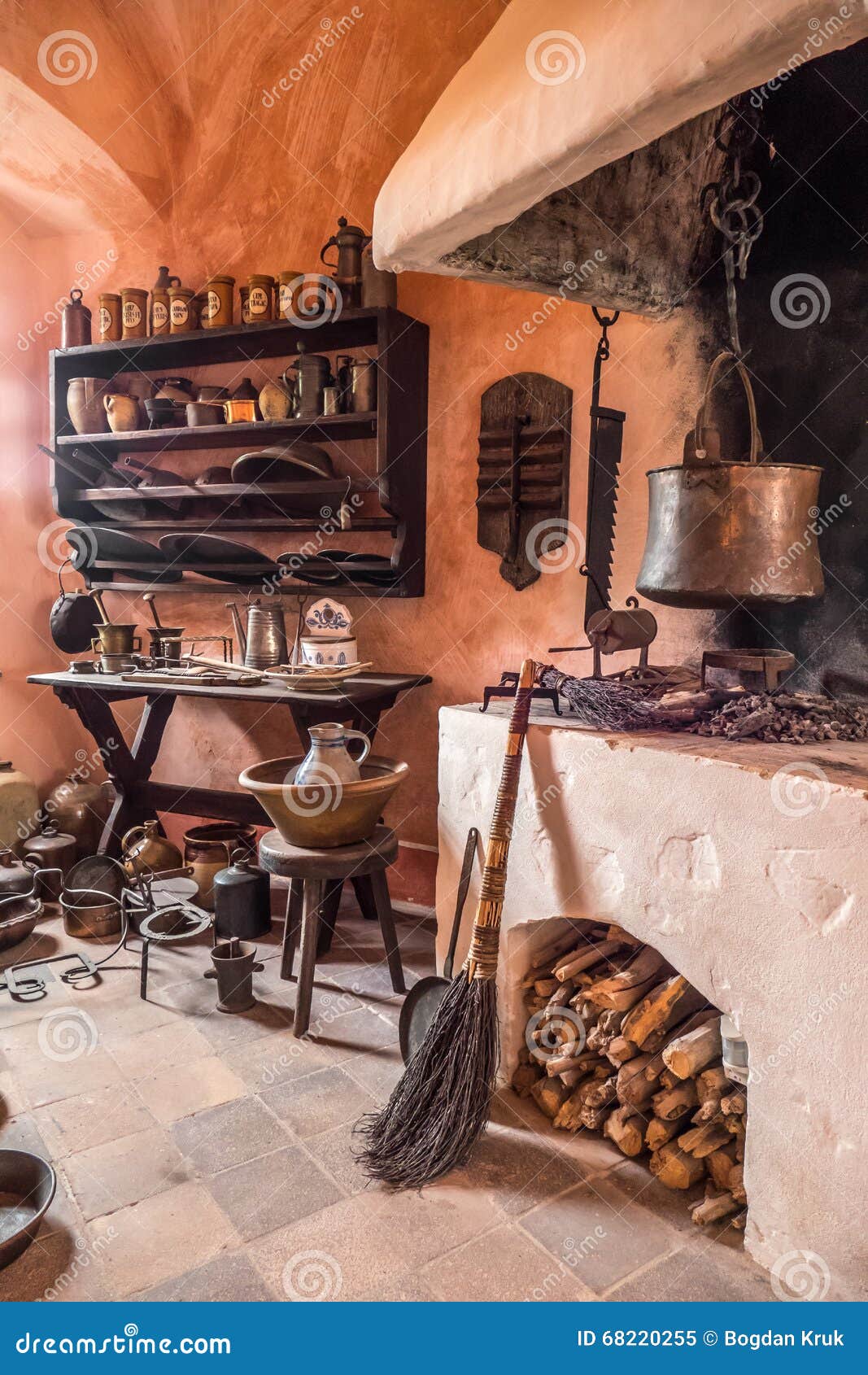 Old Kitchen In The Castle Stock Image Image Of Cauldron 68220255