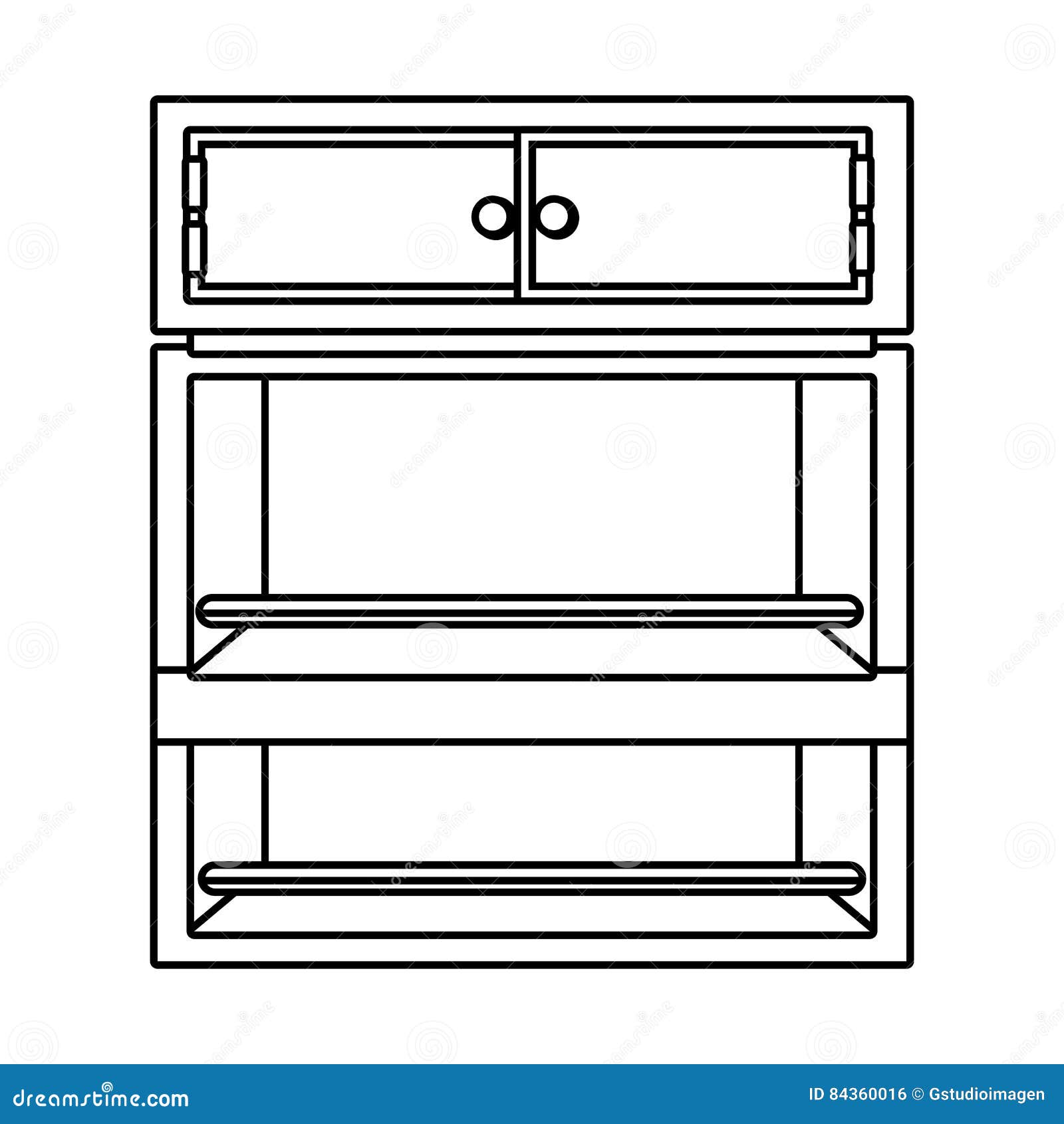 Kitchen chest of drawers stock illustration. Illustration of view