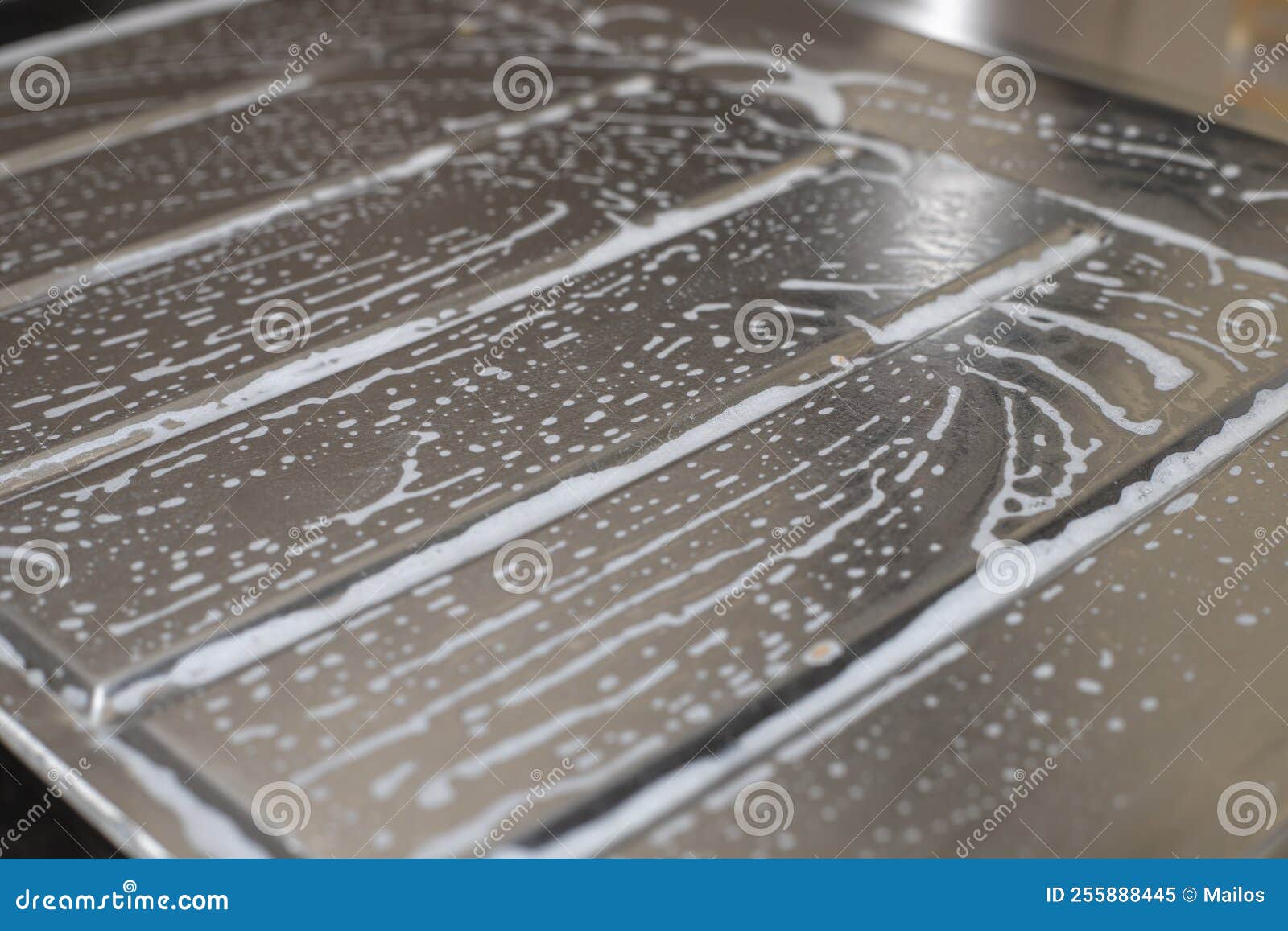 Kitchen Cleaner Foam on the Sink Surface Stock Image Image of stove