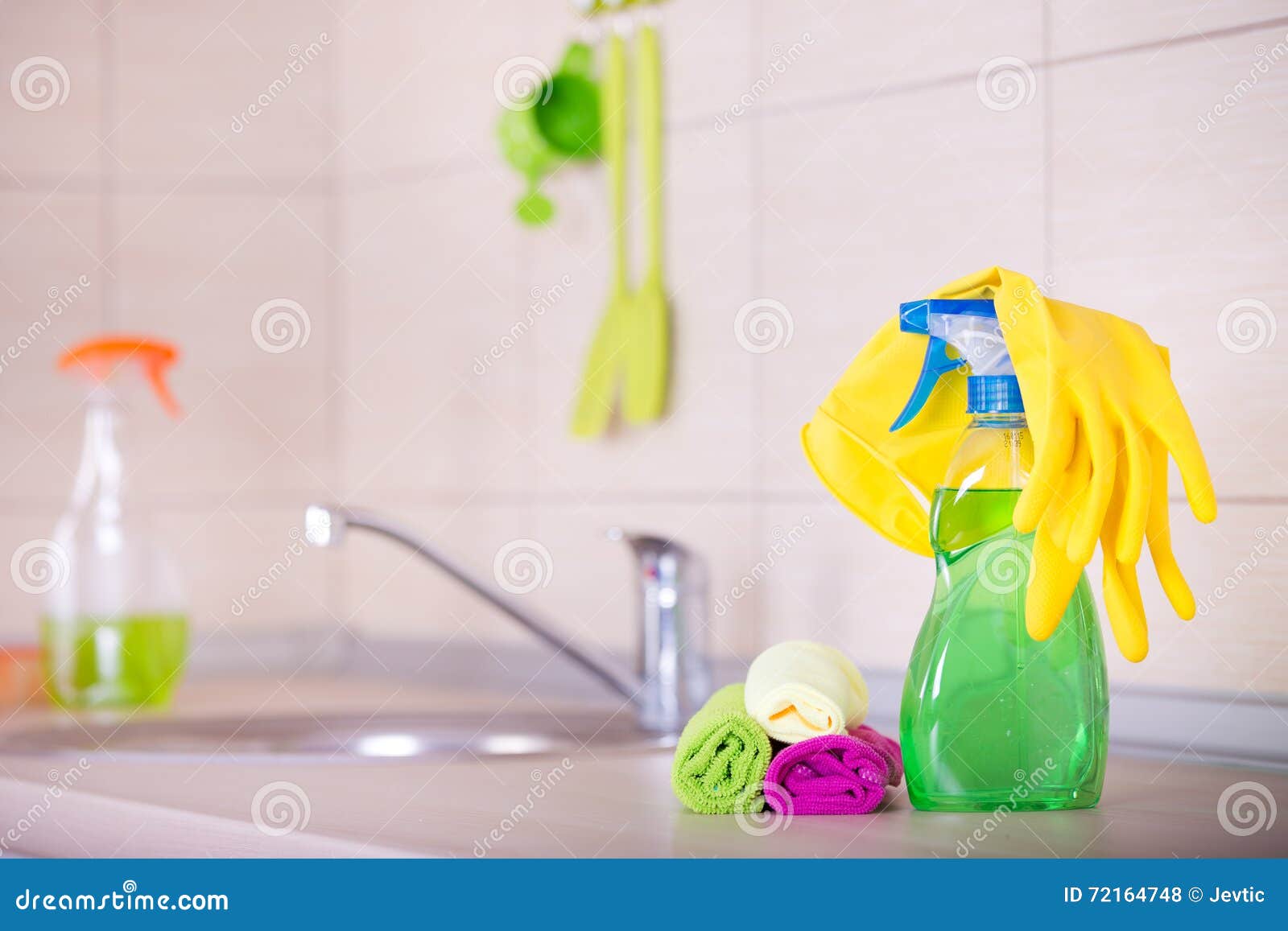 Kitchen cleaning concept stock photo. Image of indoor 72164748