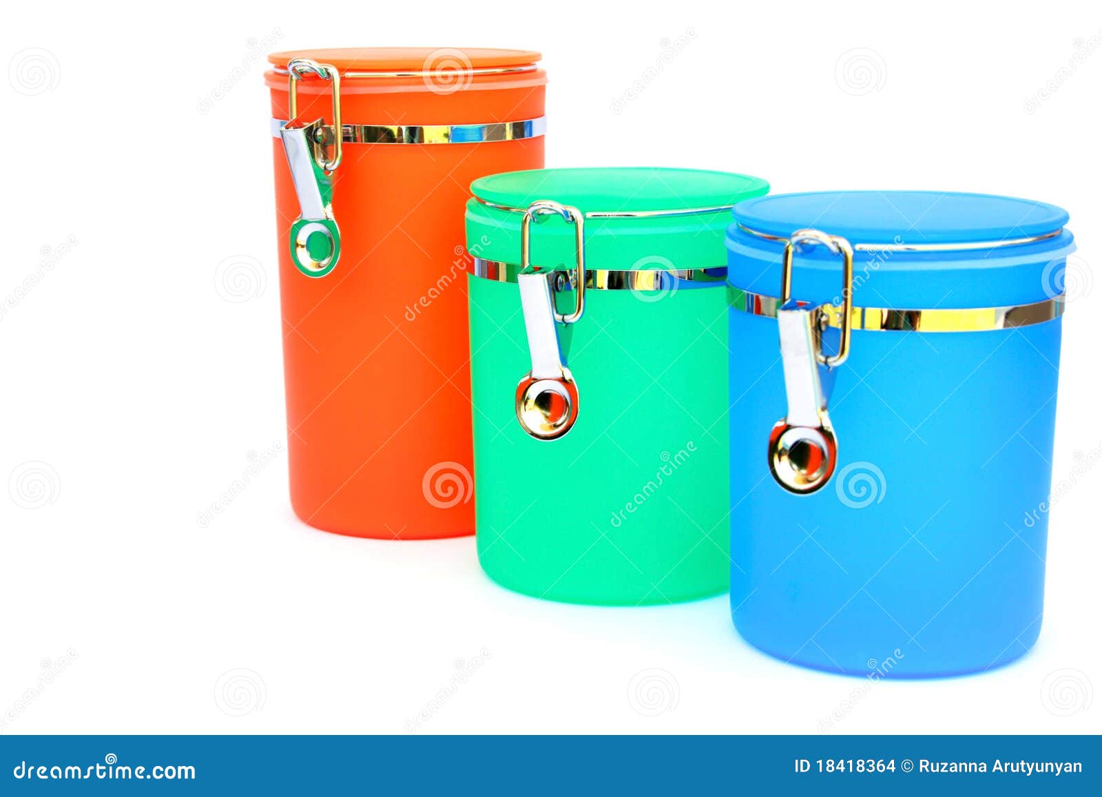 Kitchen containers stock photo. Image of isolated, condiments 18418364