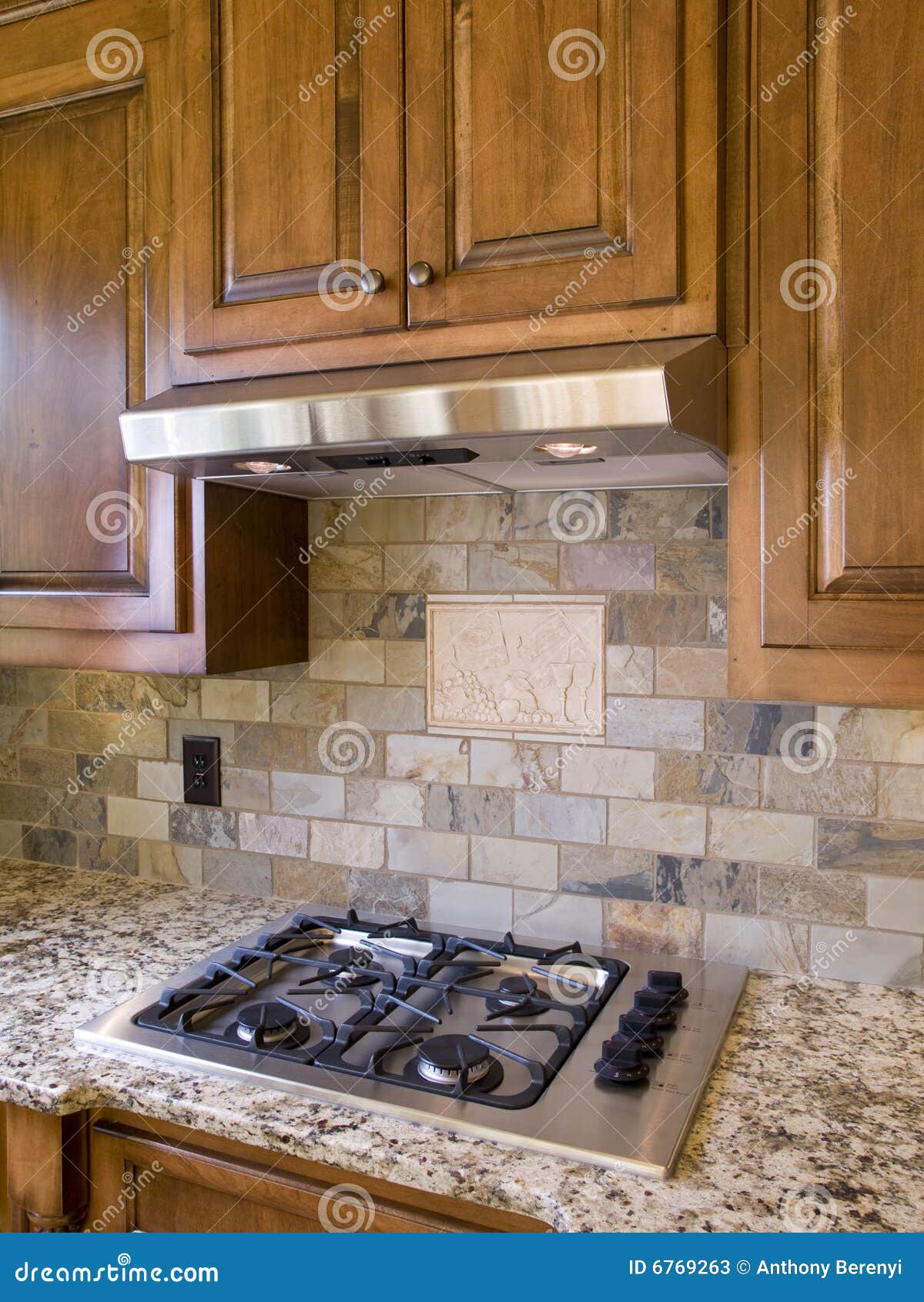 Kitchen Cooktop with Hood and Stock Image Image of lifestyle