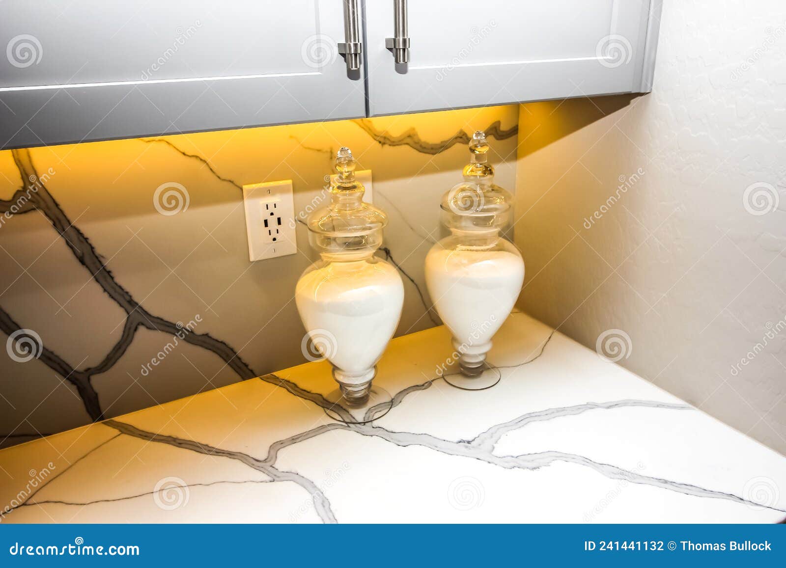 Kitchen Counter Top with Two Glass Containers Stock Photo Image of containers, decor 241441132