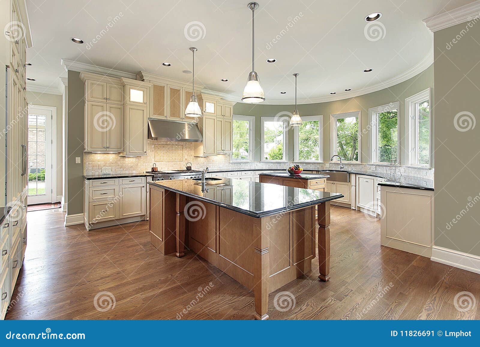 Kitchen with curved walls stock image. Image of luxury 11826691