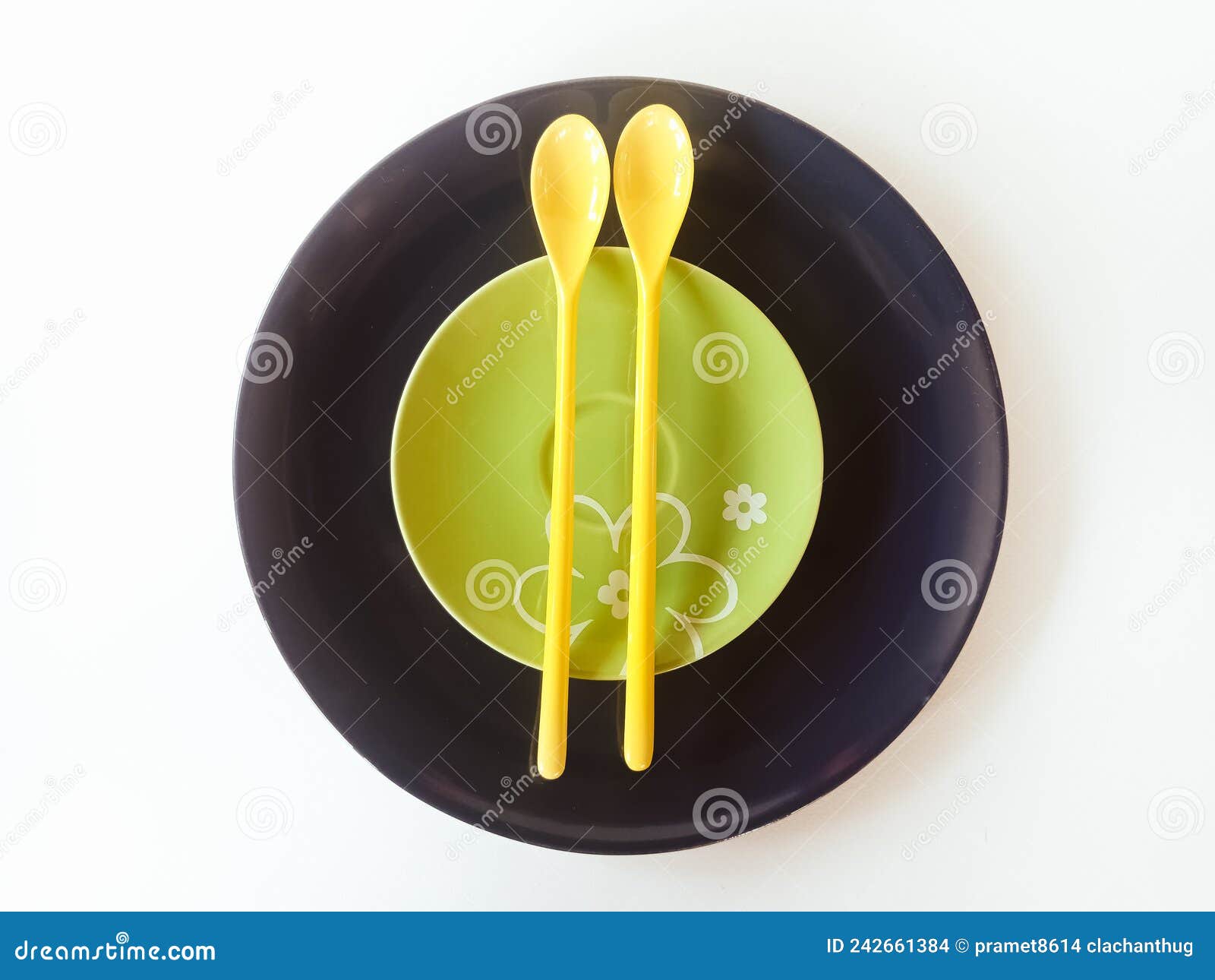 In the Kitchen Cutlery and Platekitchen Ceramic Spoon and Ladle Stock