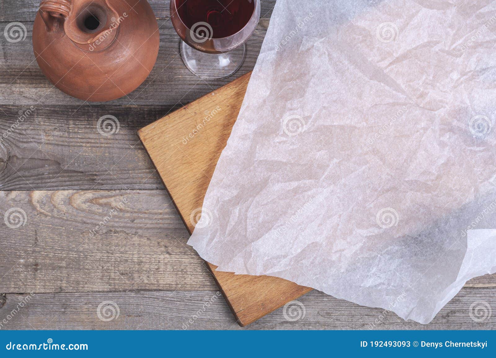 Kitchen Cutting Board on Gray Wooden Background Stock Image Image of