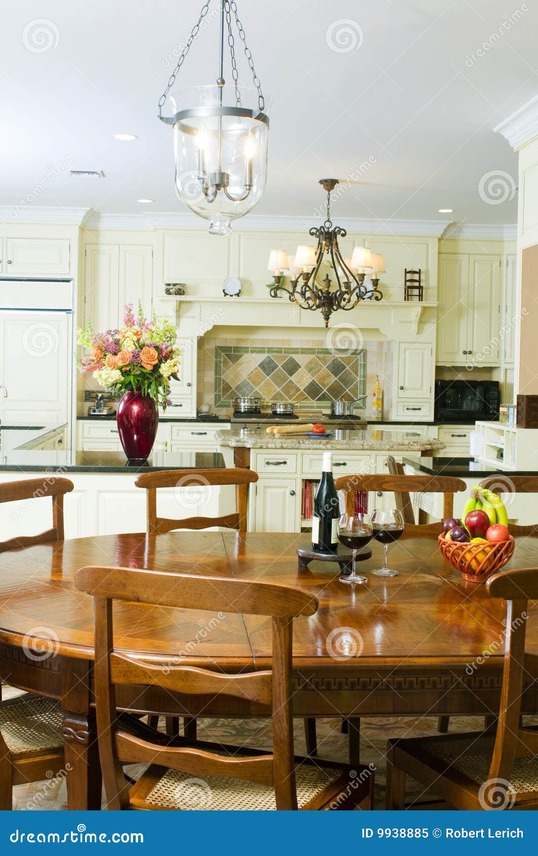 Kitchen with dining table stock image. Image of dining - 9938885
