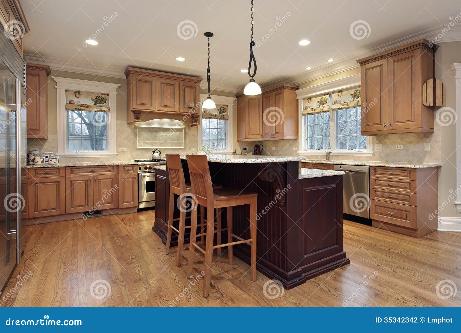 Kitchen With Double Decker Island Stock Photo - Image of Kitchen With Double Decker Island Stock Photo - Image of