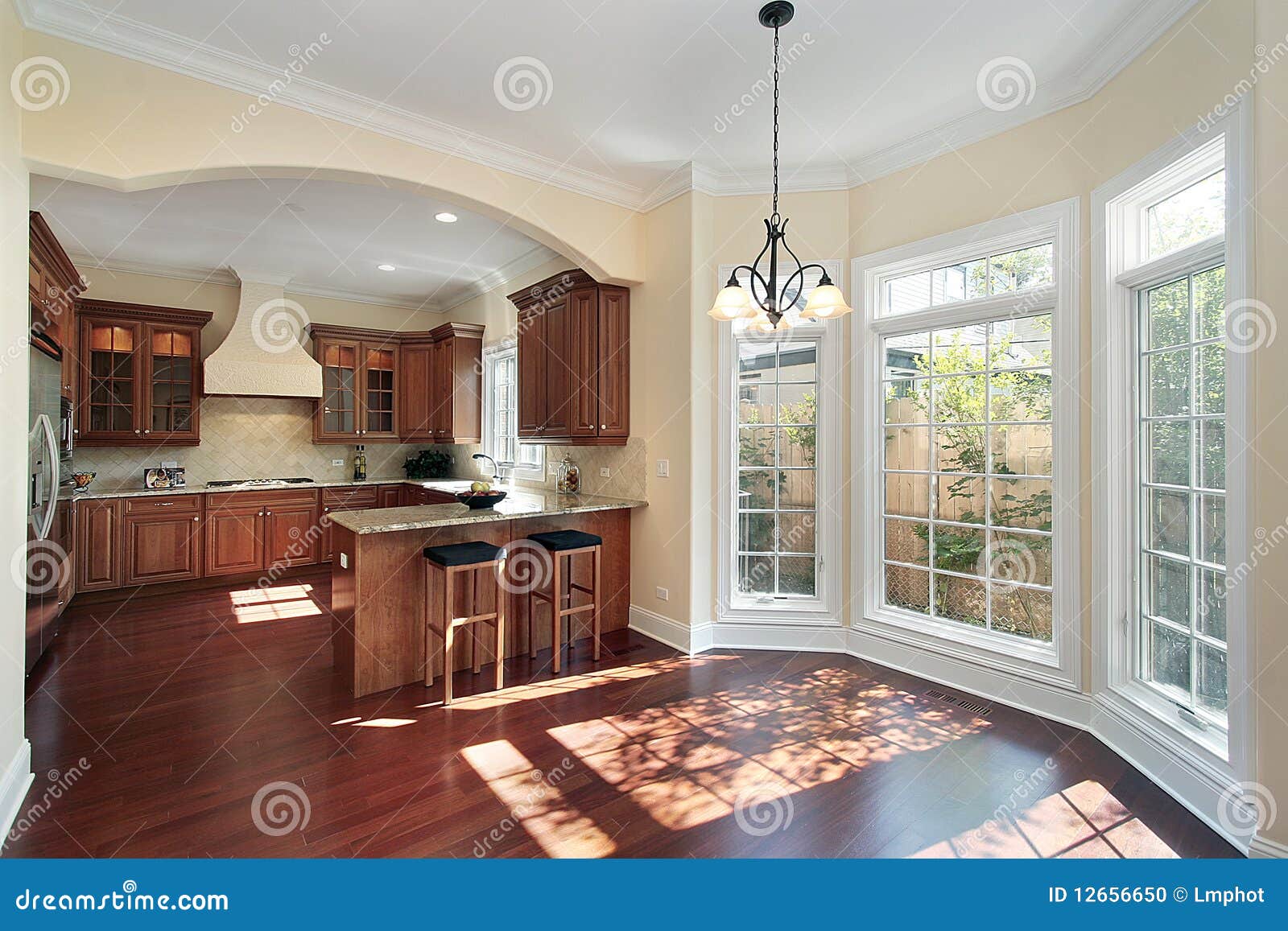 Kitchen and eating area stock photo. Image of living 12656650