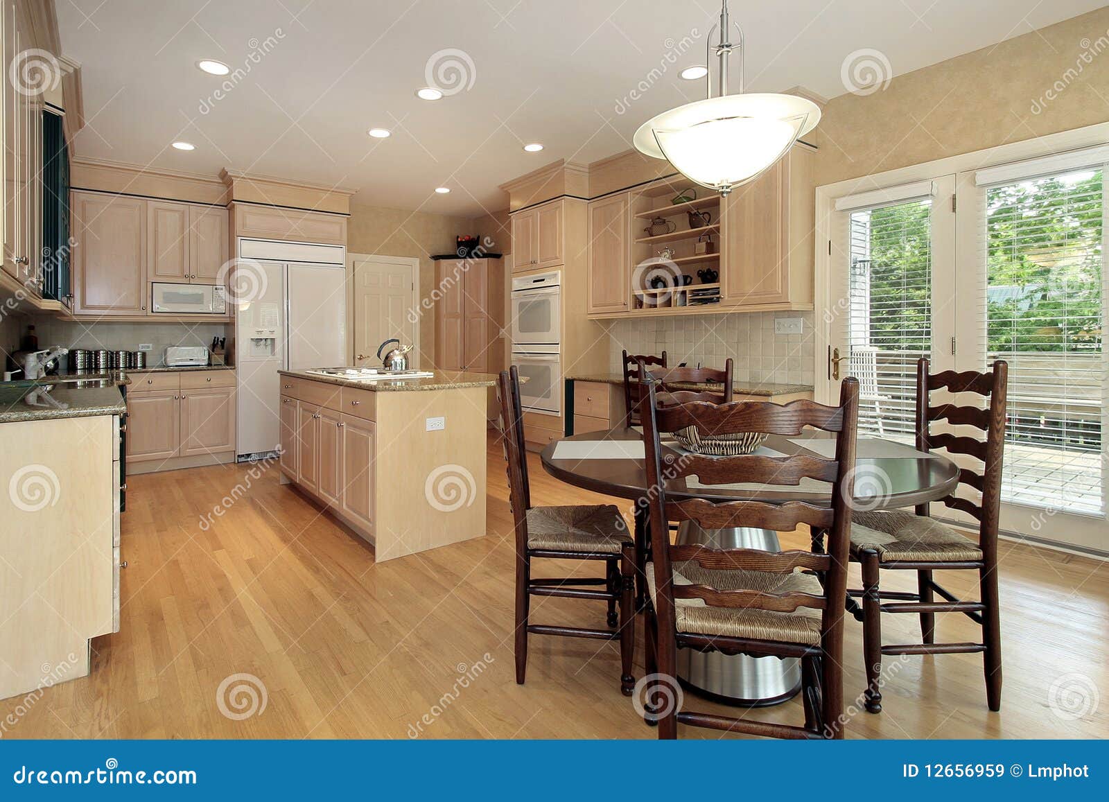 Kitchen with eating area stock image. Image of architecture 12656959