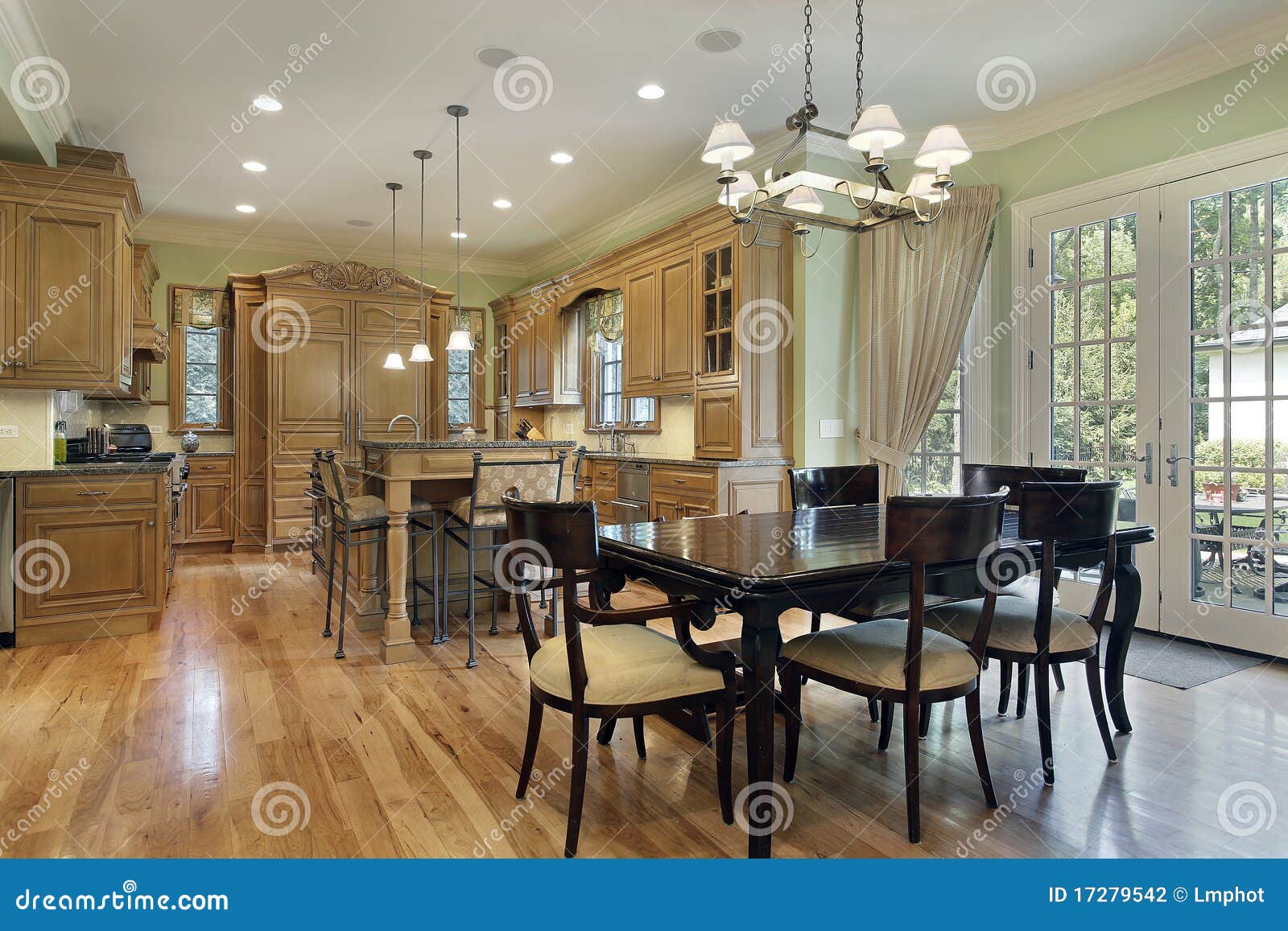 Kitchen with eating area stock photo. Image of house 17279542