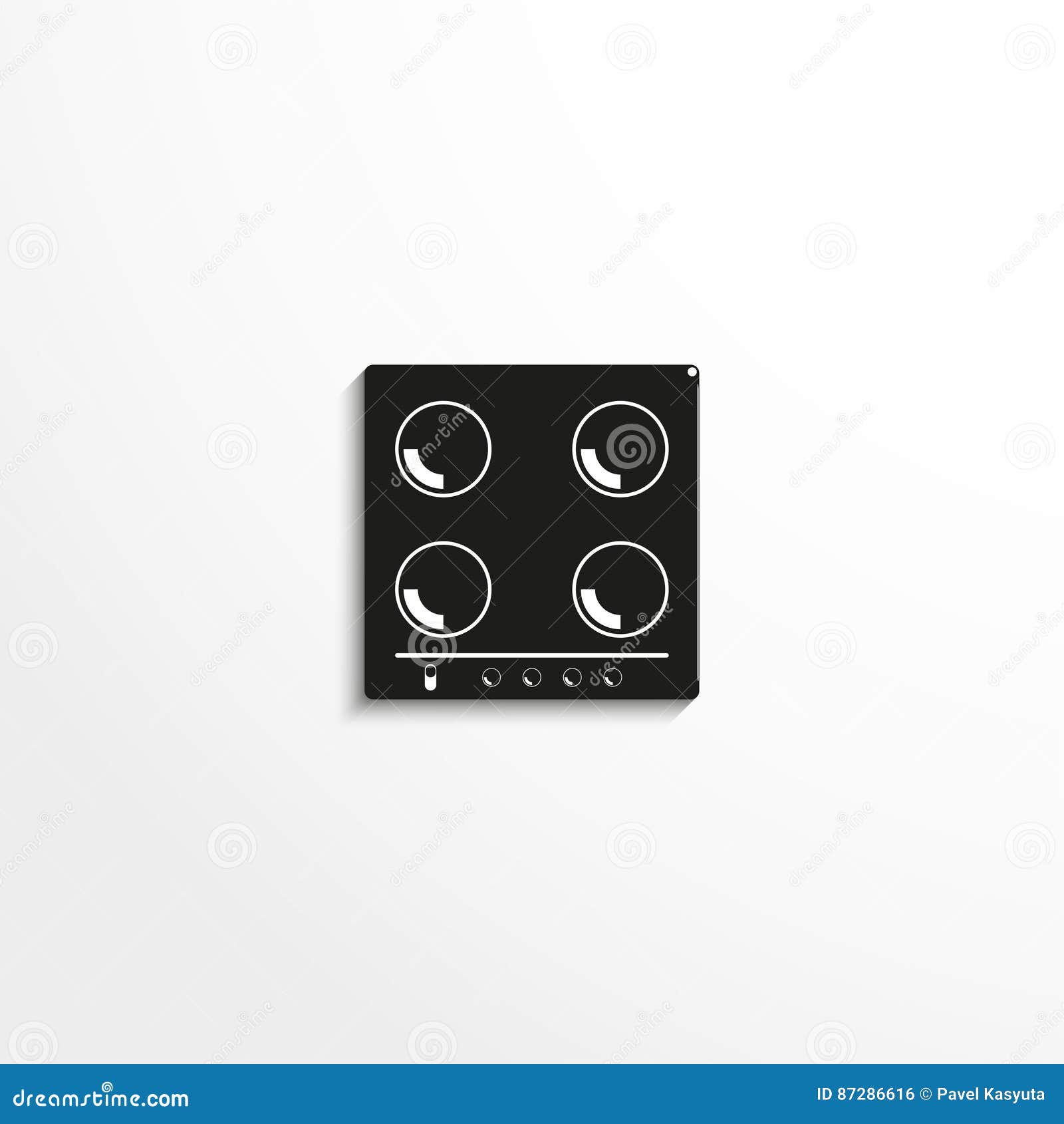 Kitchen Electric Hob. Vector Icon. Stock Vector Illustration of