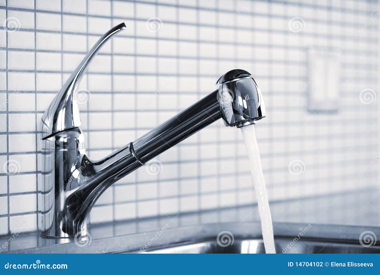 Kitchen faucet stock photo. Image of residential, fashionable 14704102